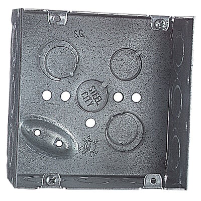 Steel City® 72171-1/2-3/4-E Outlet Box, Steel, 42 cu-in Capacity