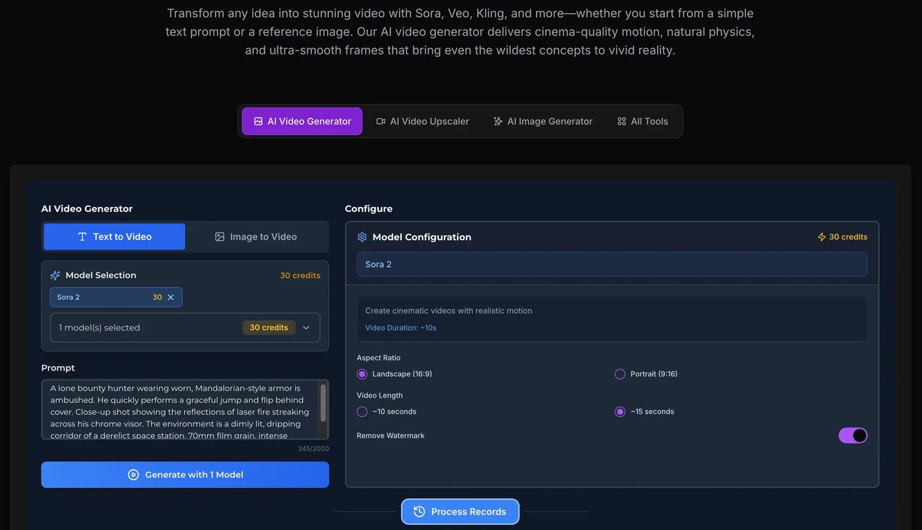 Select Your Model, Duration & Quality