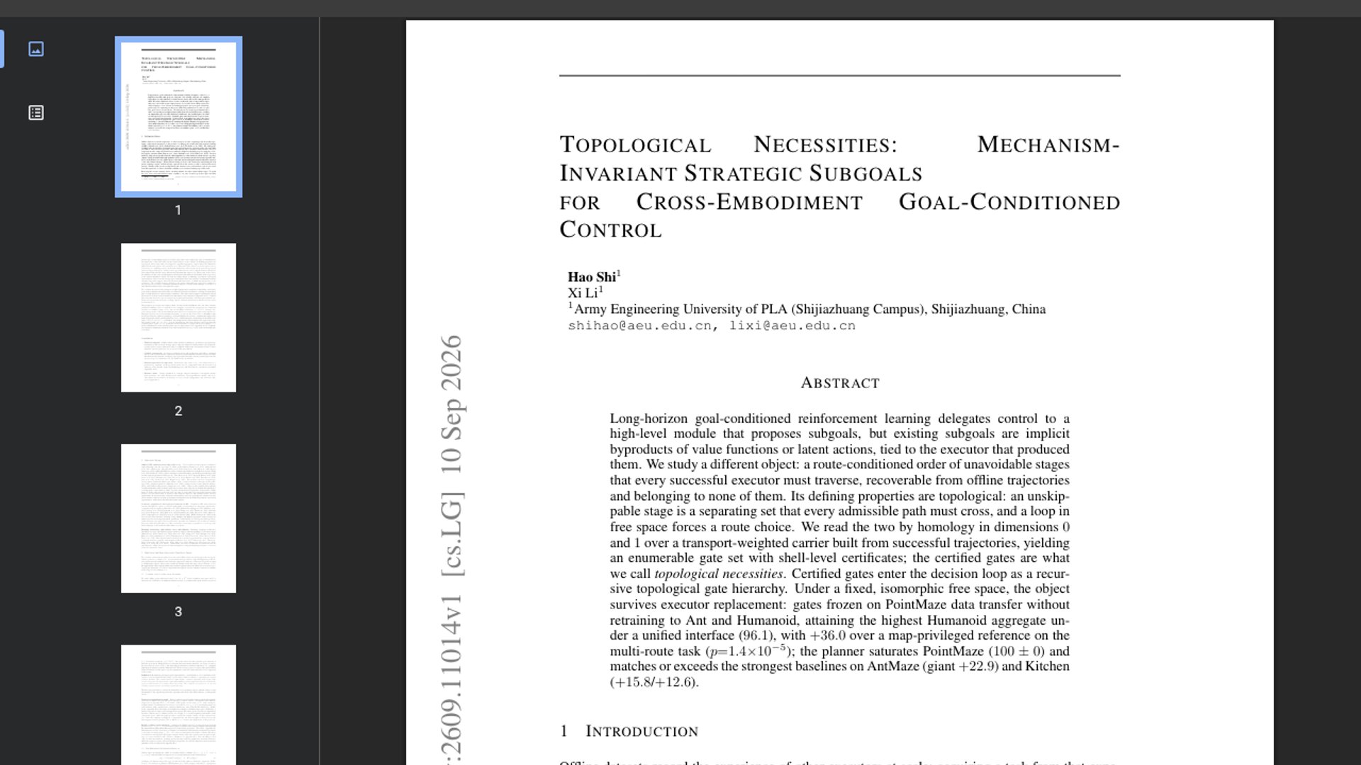 Topological Necessities Transfers Robot Subgoals Across Embodiments