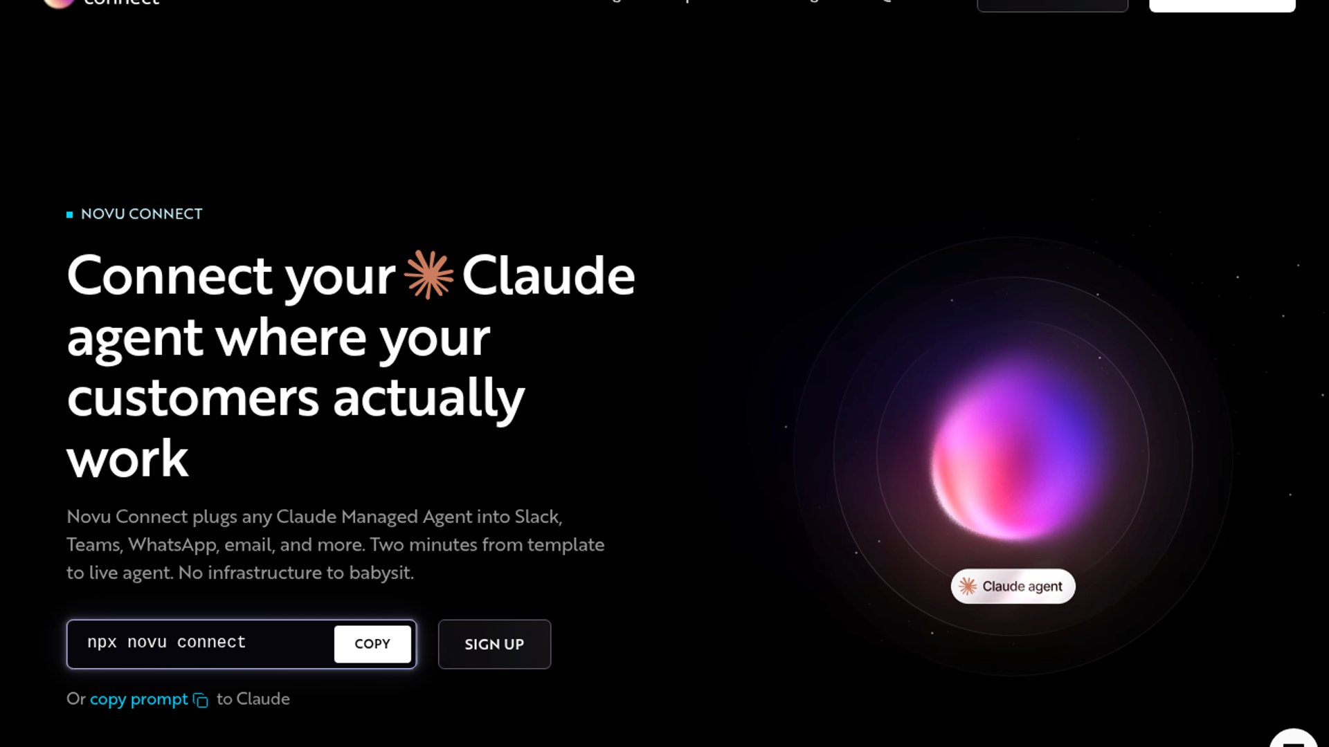 Novu Connect is an open-source Agent Communication Infrastructure that enables AI agents to have two-way conversations with users across Slack, Teams, WhatsApp, Telegram, and email.