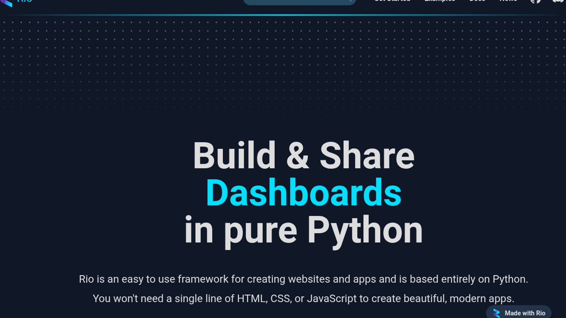 Rio ships pure Python declarative web framework