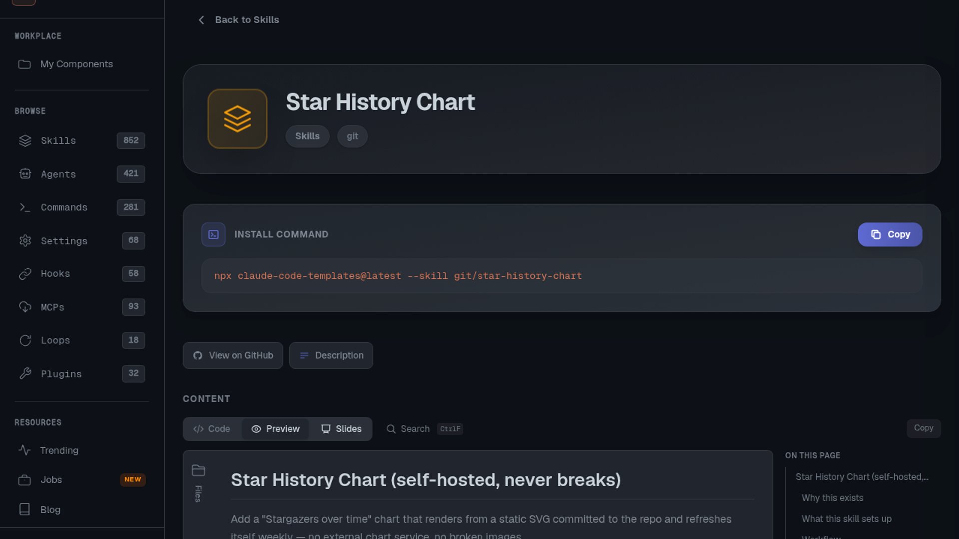 git/star-history-chart embeds star charts in READMEs