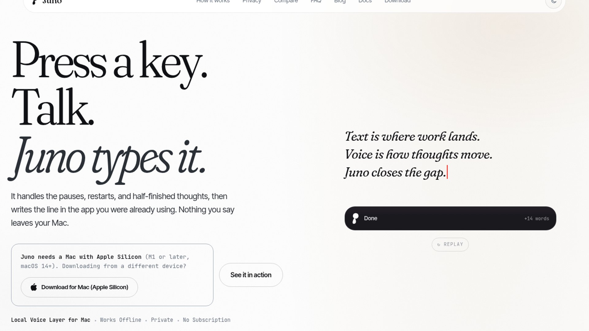 Juno launches local voice writing app