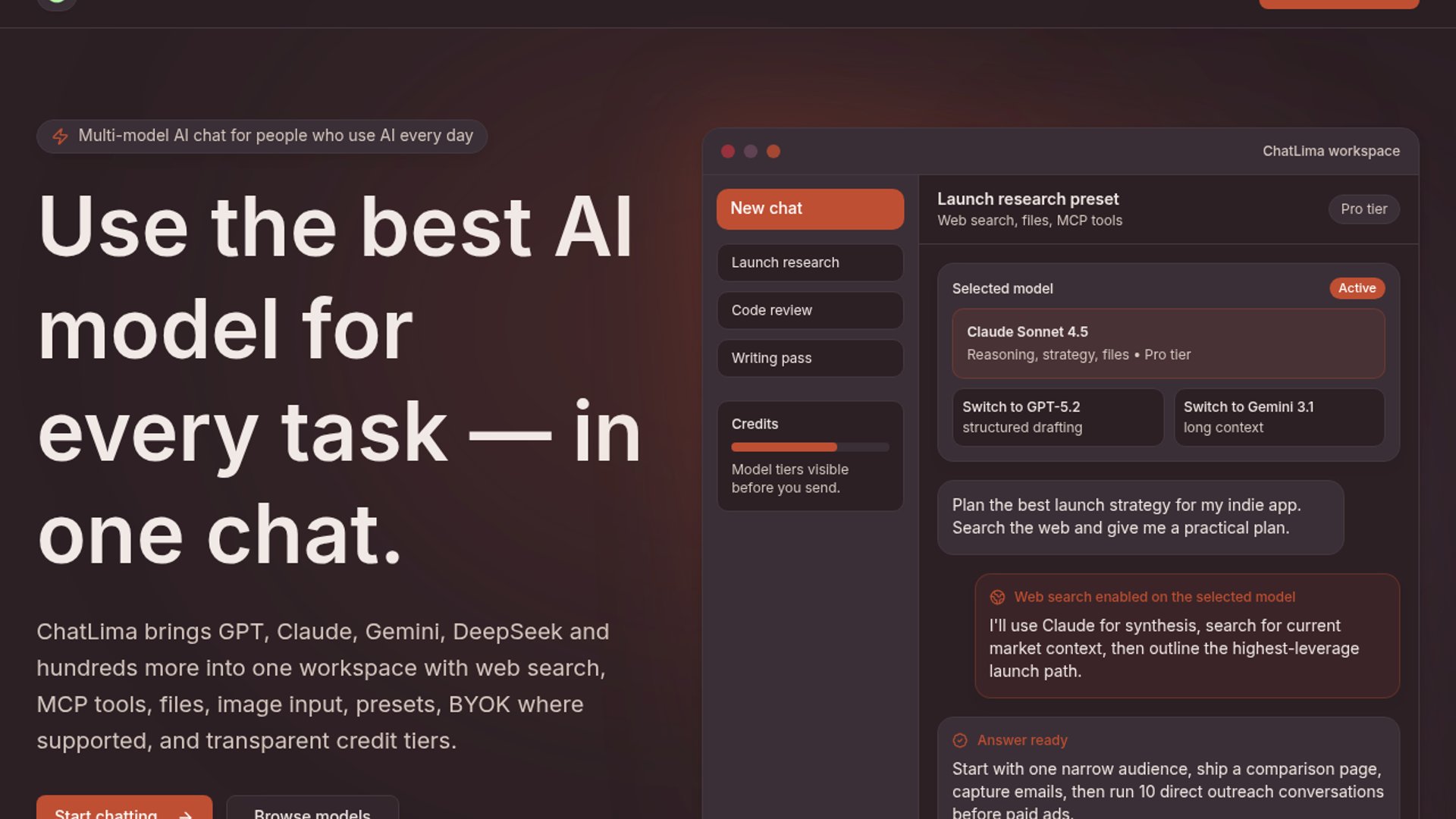 ChatLima introduces side-by-side AI model comparison