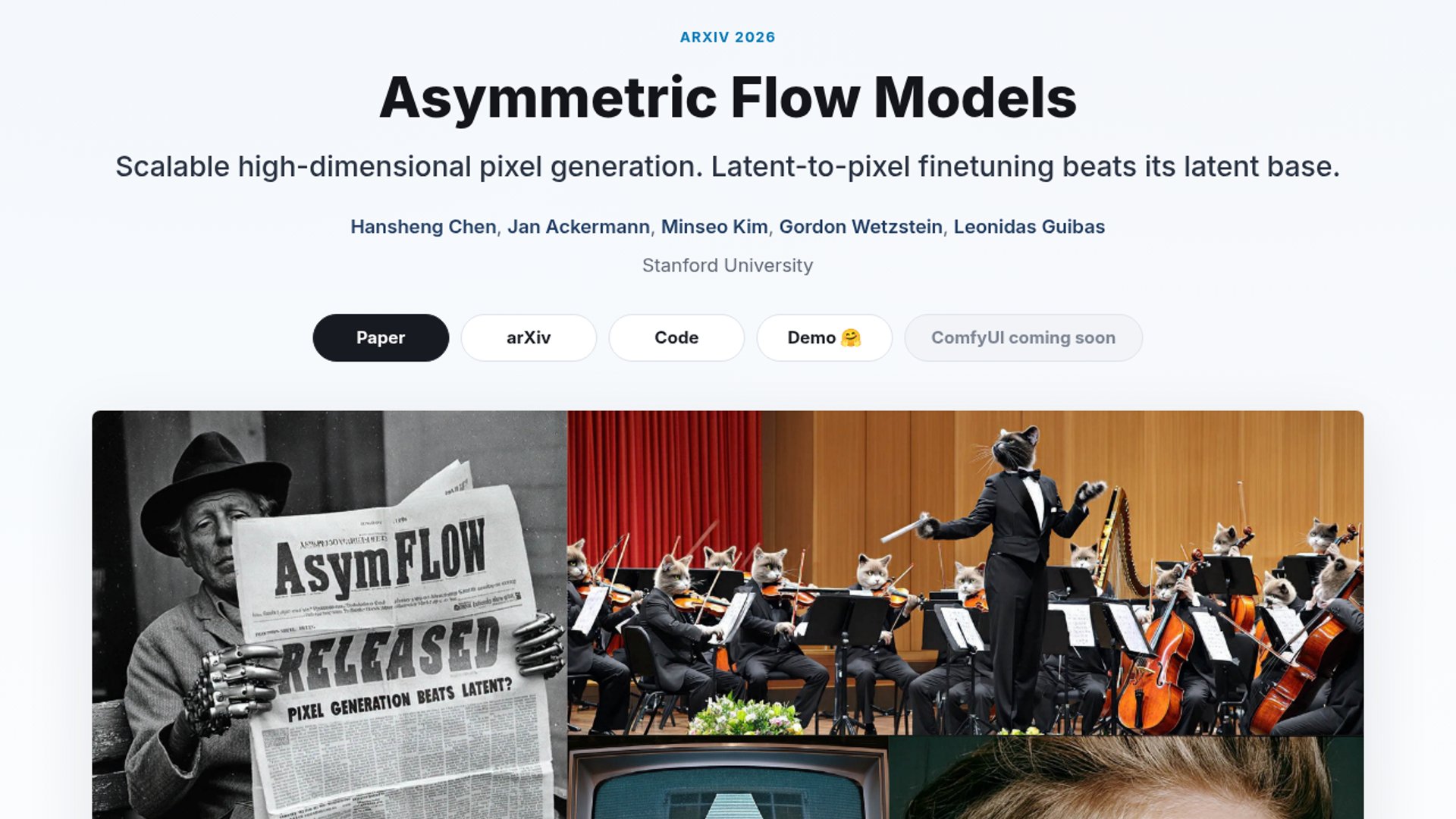 AsymFlow lifts latent models to pixel-space fidelity