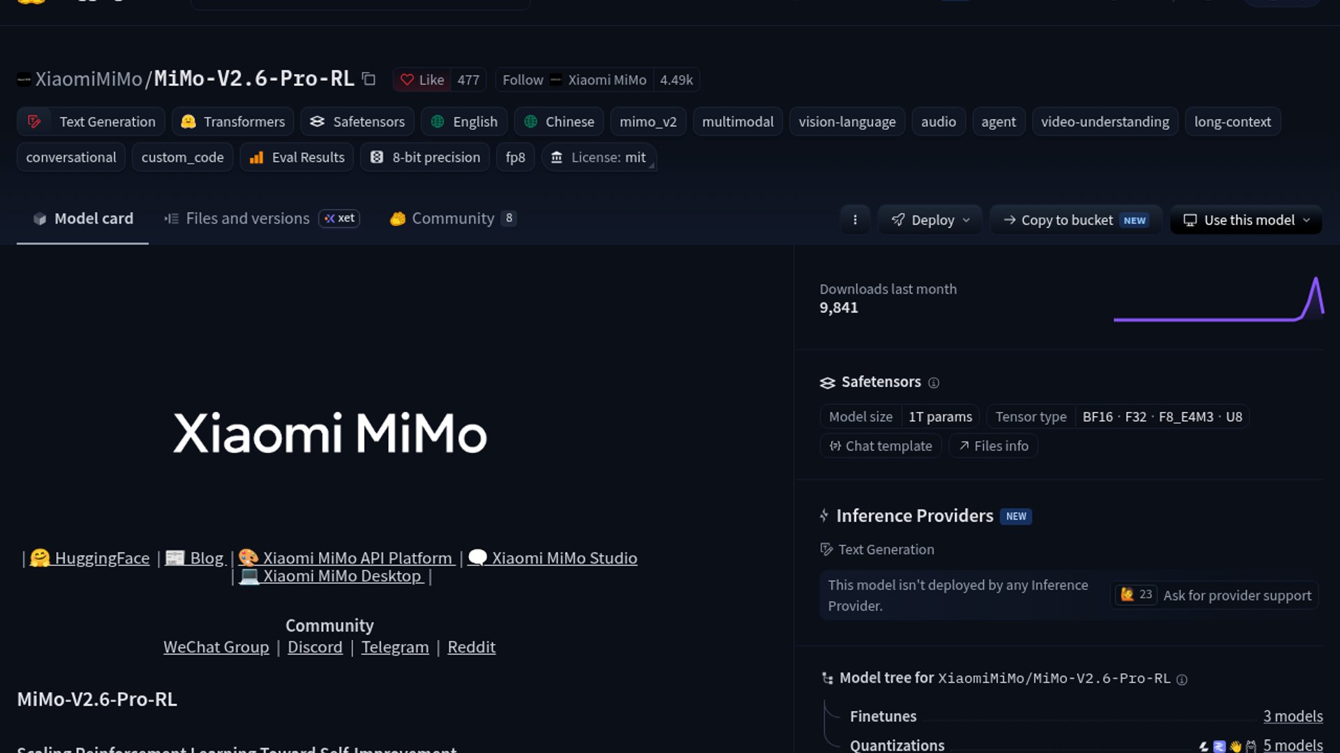 Xiaomi open-sources 1.02T MoE model MiMo-V2.6 Pro