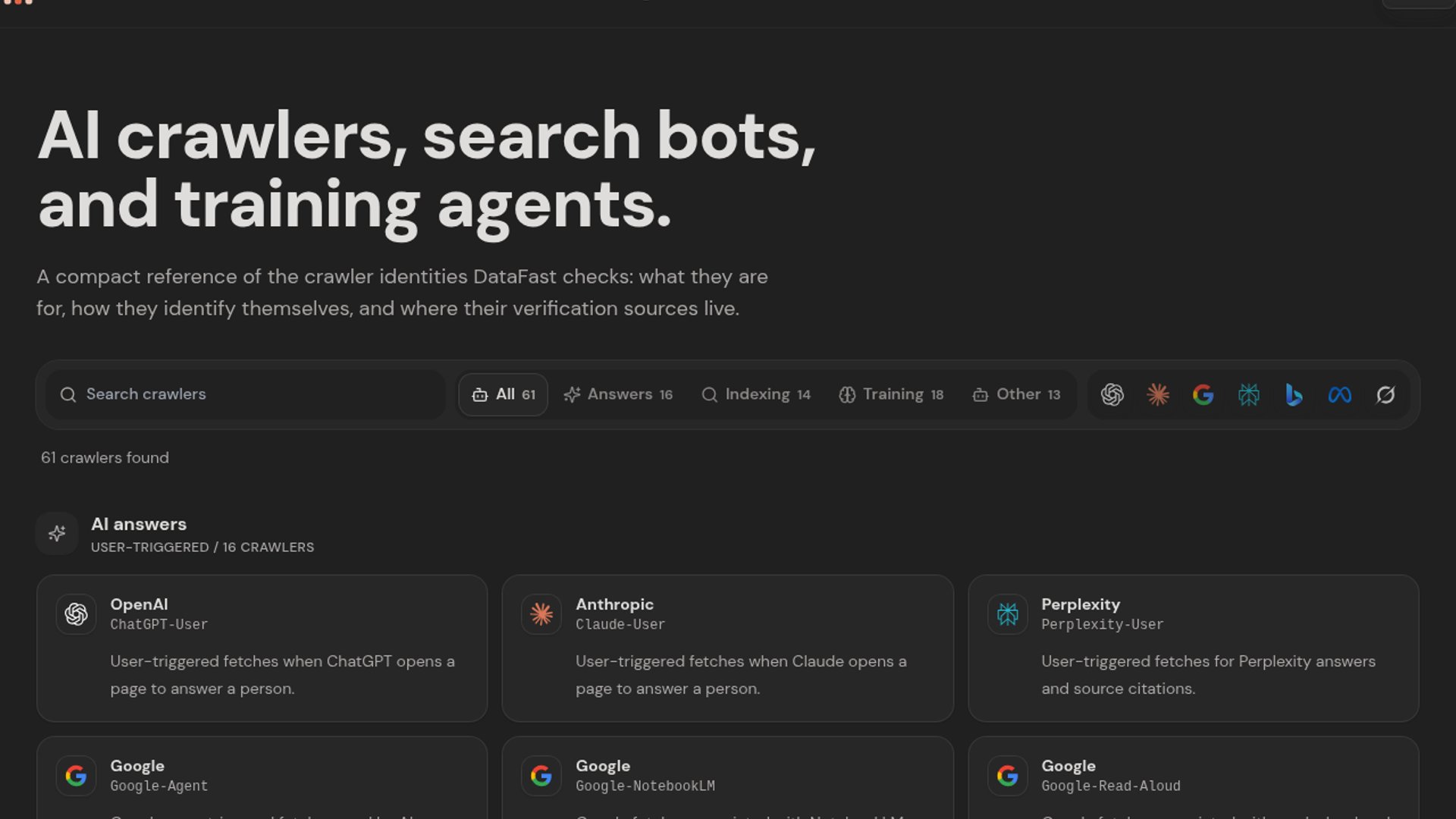 DataFast launches public AI crawler directory