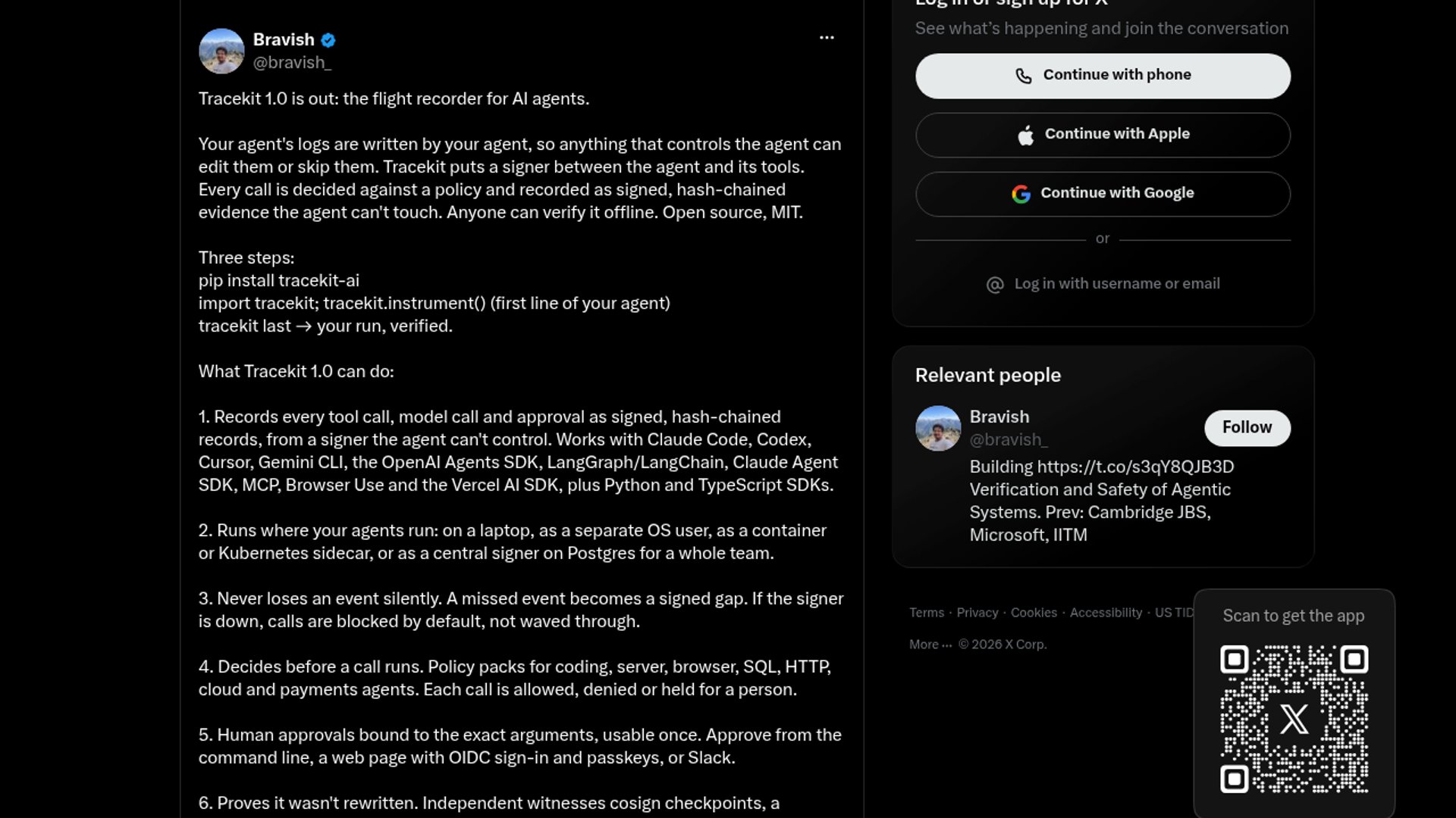 Tracekit 1.0 Makes Agent Actions Verifiable