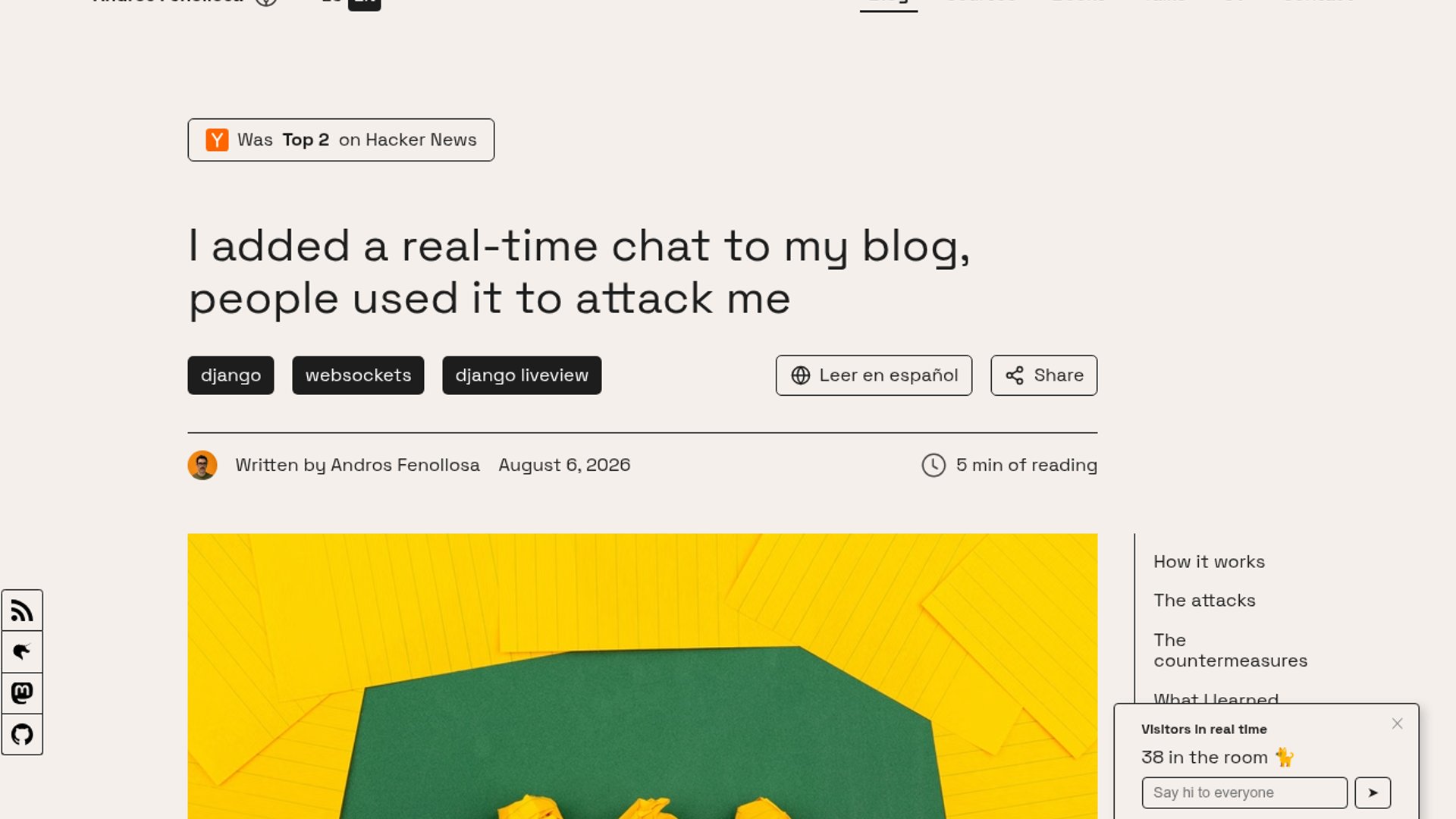 Blog real-time chat widget hits harassment wave