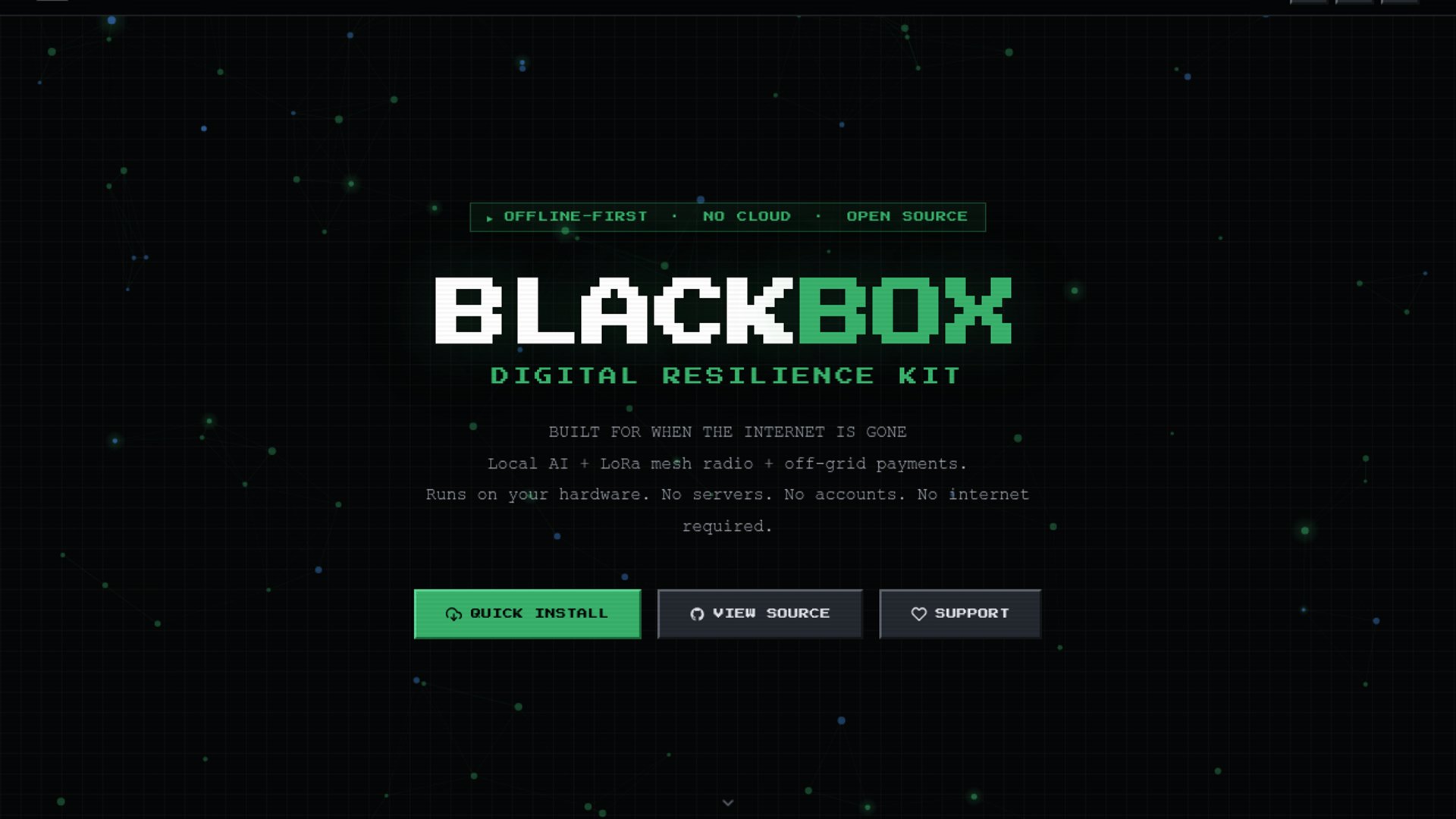 Blackbox Node polls community on offline mesh