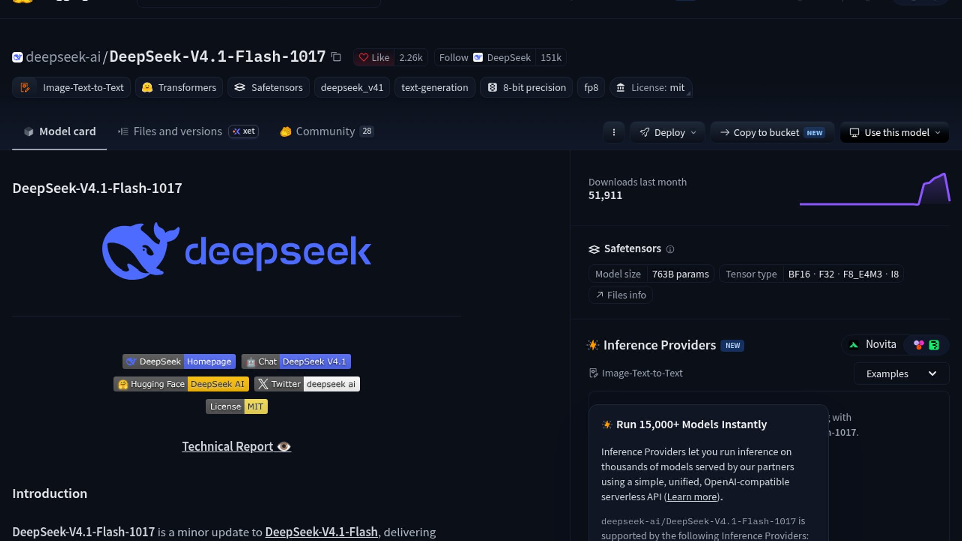 DeepSeek V4.1 Flash 1017 Posts 675.9 TPS