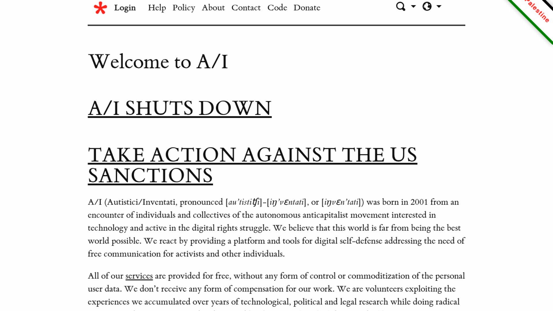 Autistici/Inventati shuts down after U.S. sanctions