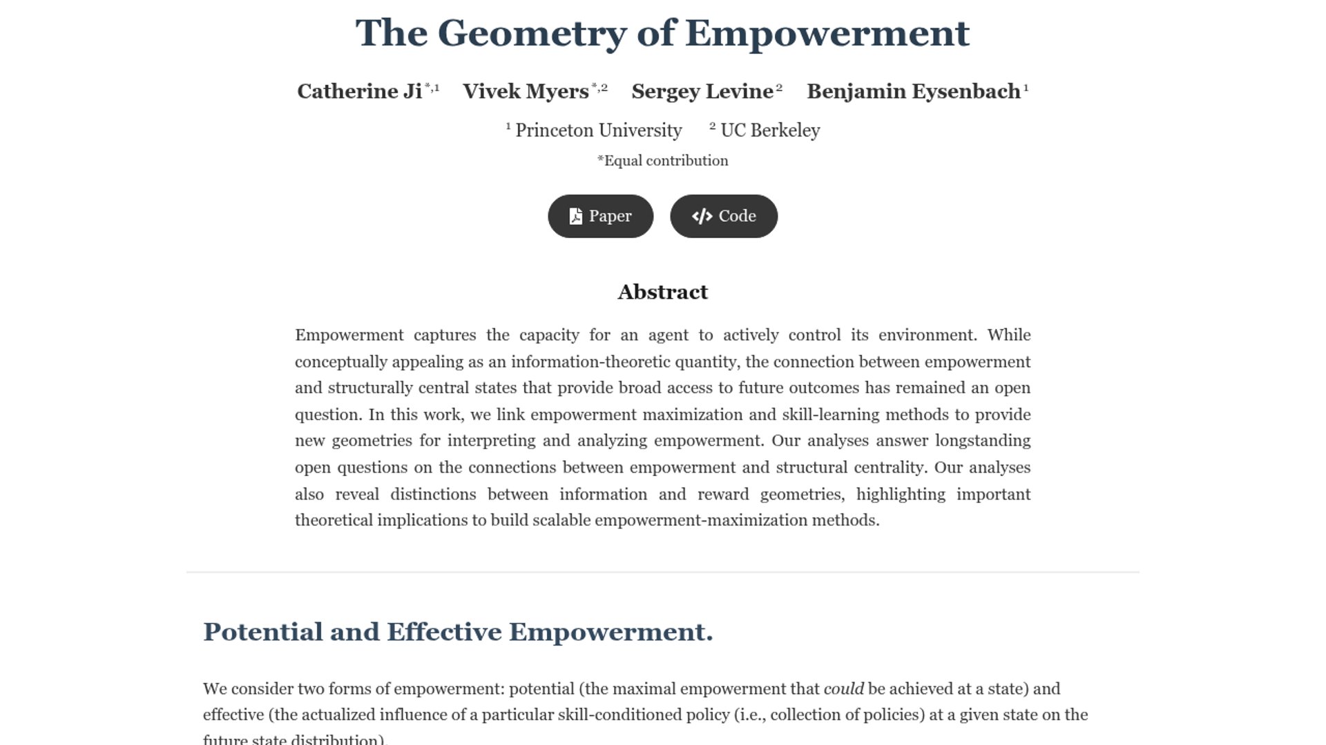 The Geometry of Empowerment Reframes Agent Control