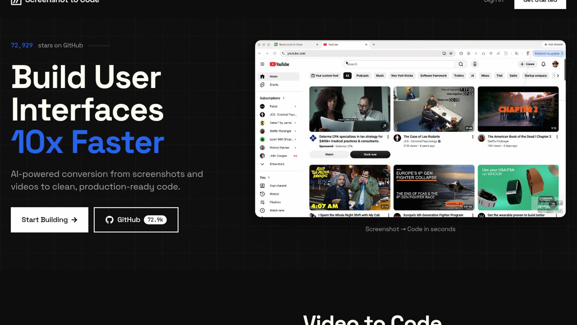 Screenshot-to-Code Tops Open-Source UI Generation