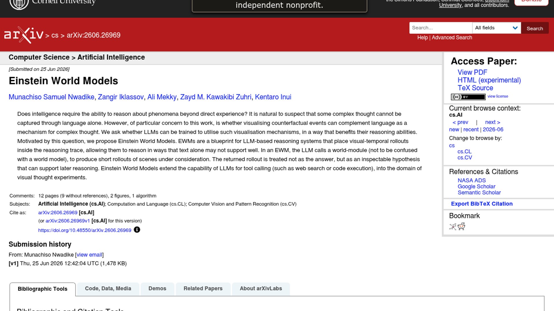 Einstein World Models Augments LLM Reasoning