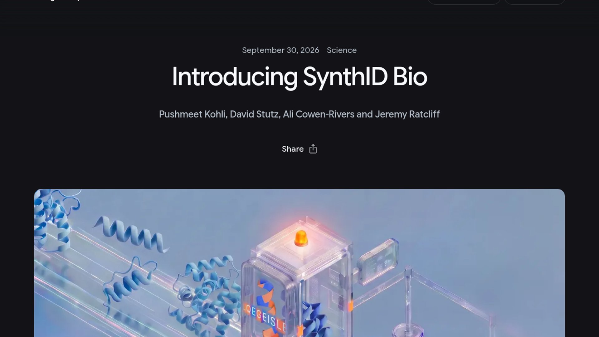 SynthID Bio Watermarks AI-Designed Proteins