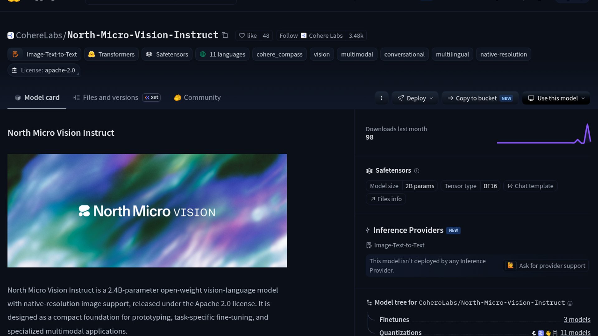 North Micro Vision Drops 2.4B Vision Model