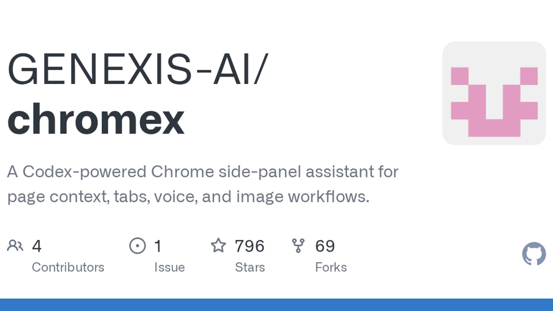 Chromex 0.1.3 adds local AI panel