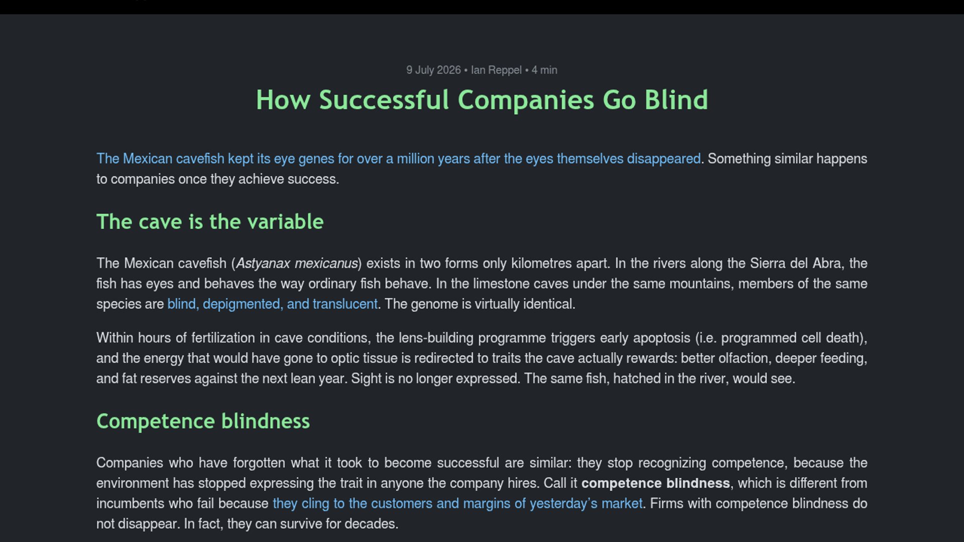 Stable Markets Breed Competence Blindness