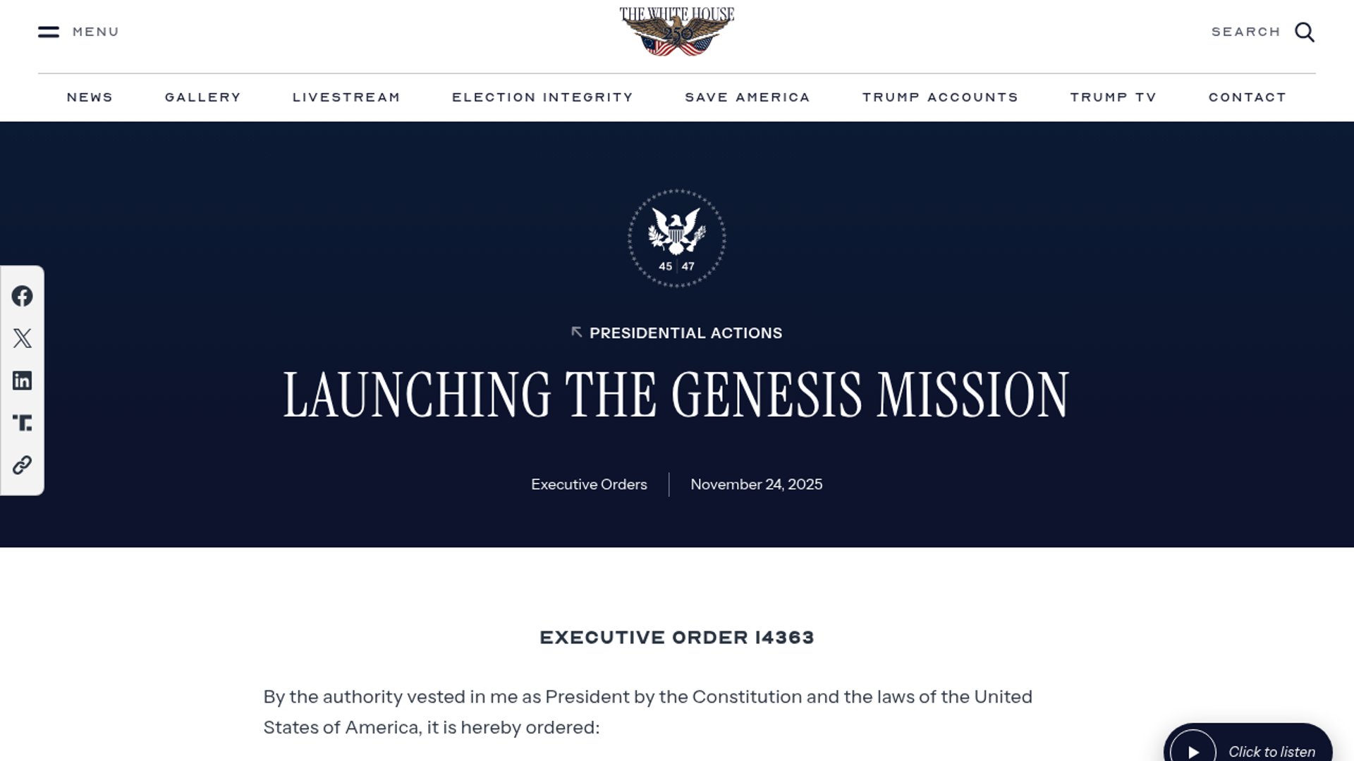Anthropic Backs Genesis Mission Science