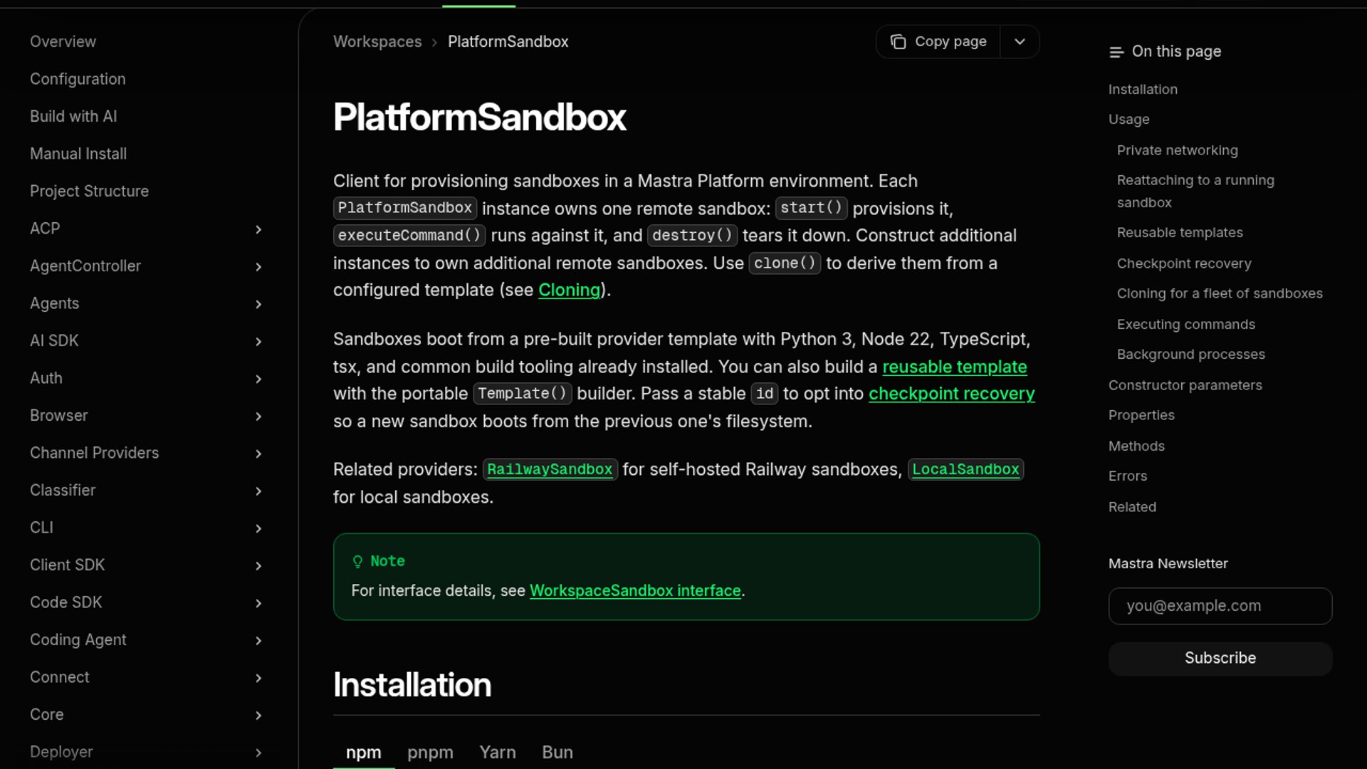 Mastra PlatformSandbox Adds Process Controls