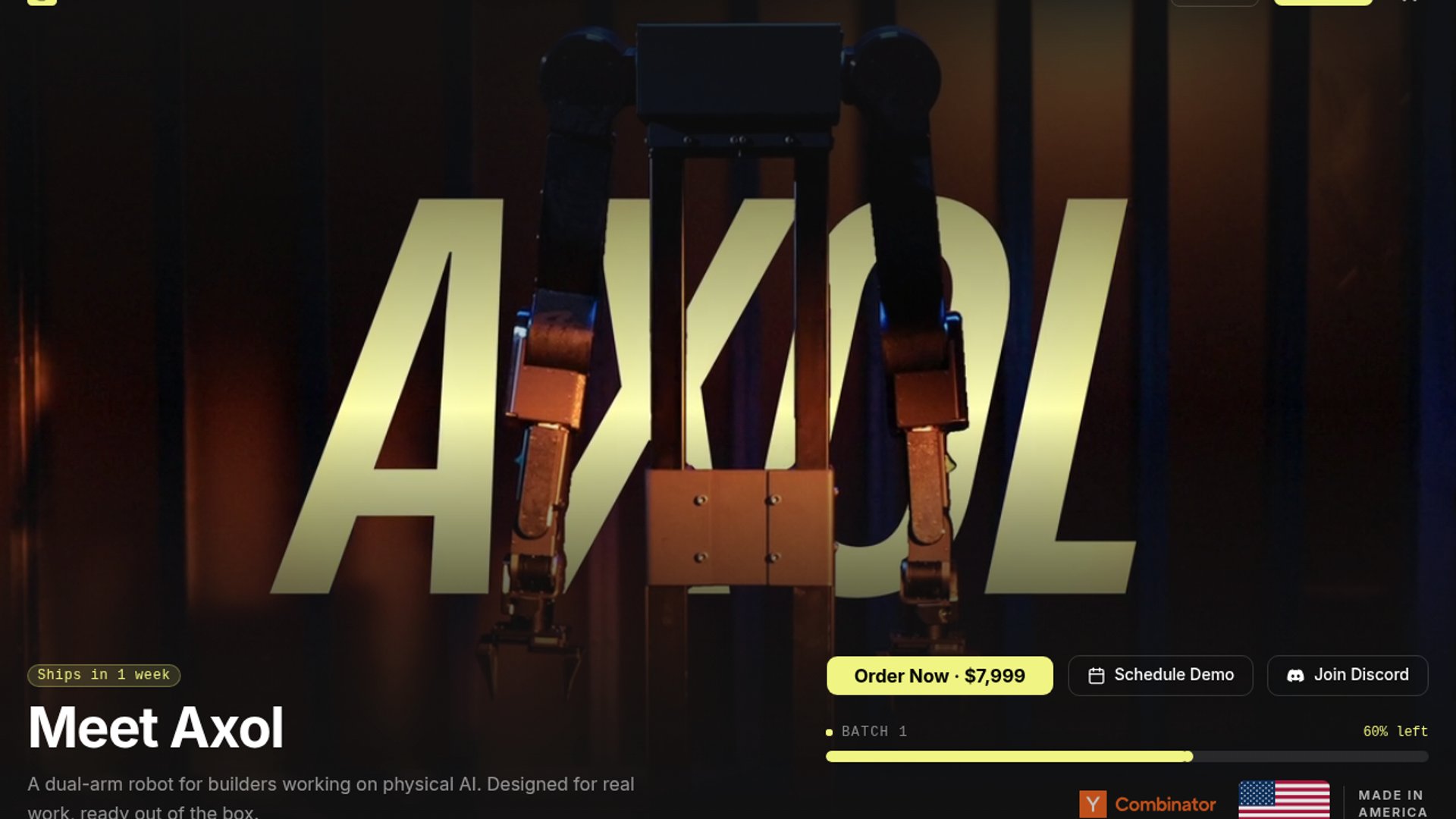 Dual-arm robot Axol automates physical work with AI