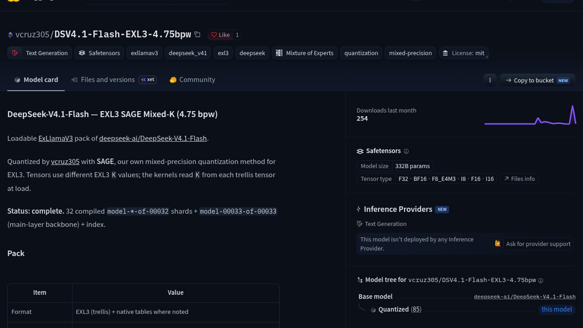 DeepSeek-V4.1-Flash EXL3 runs across DGX Sparks