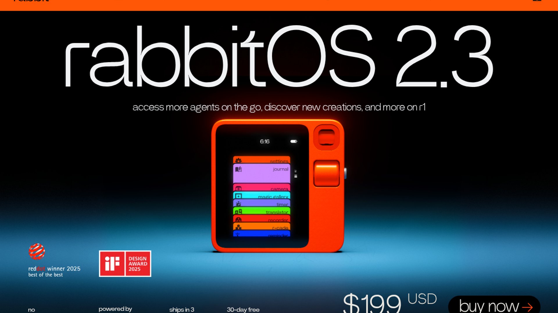 rabbitOS 2.3 integrates Nous Hermes Agent