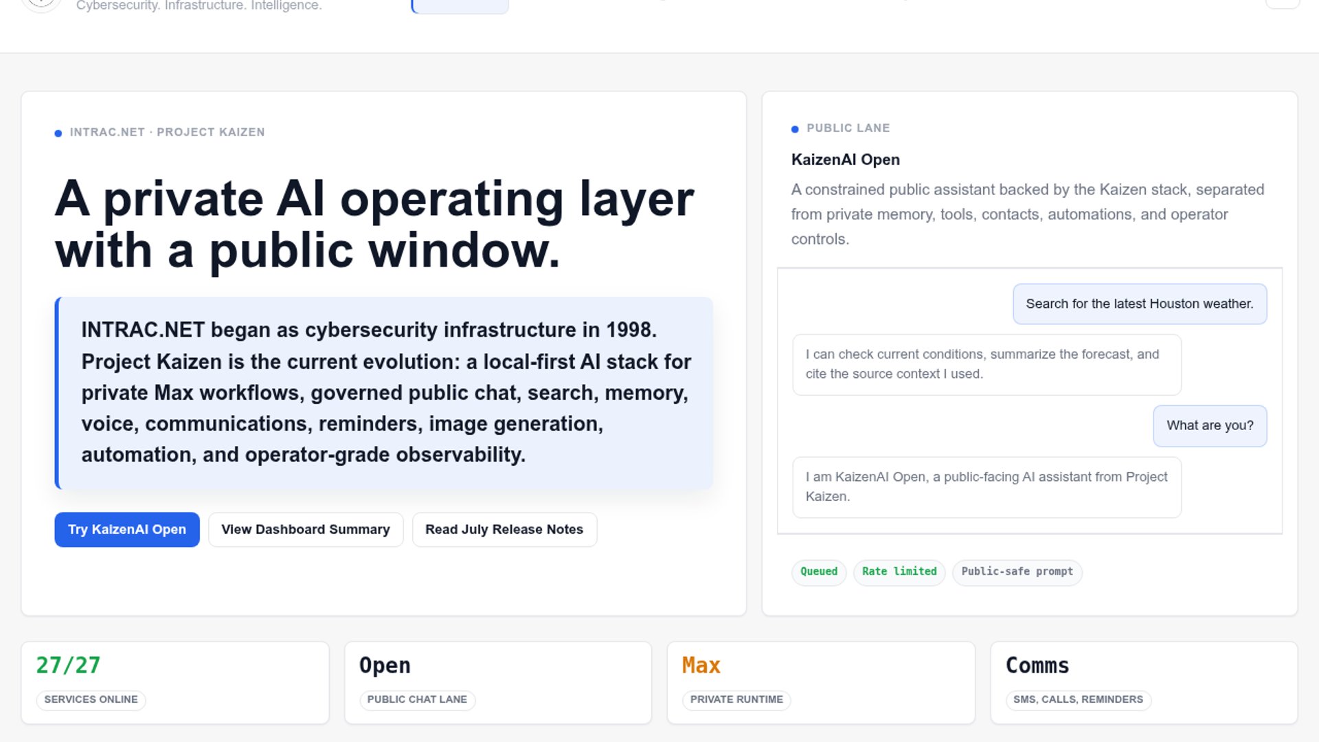Project Kaizen debuts dual-lane AI stack