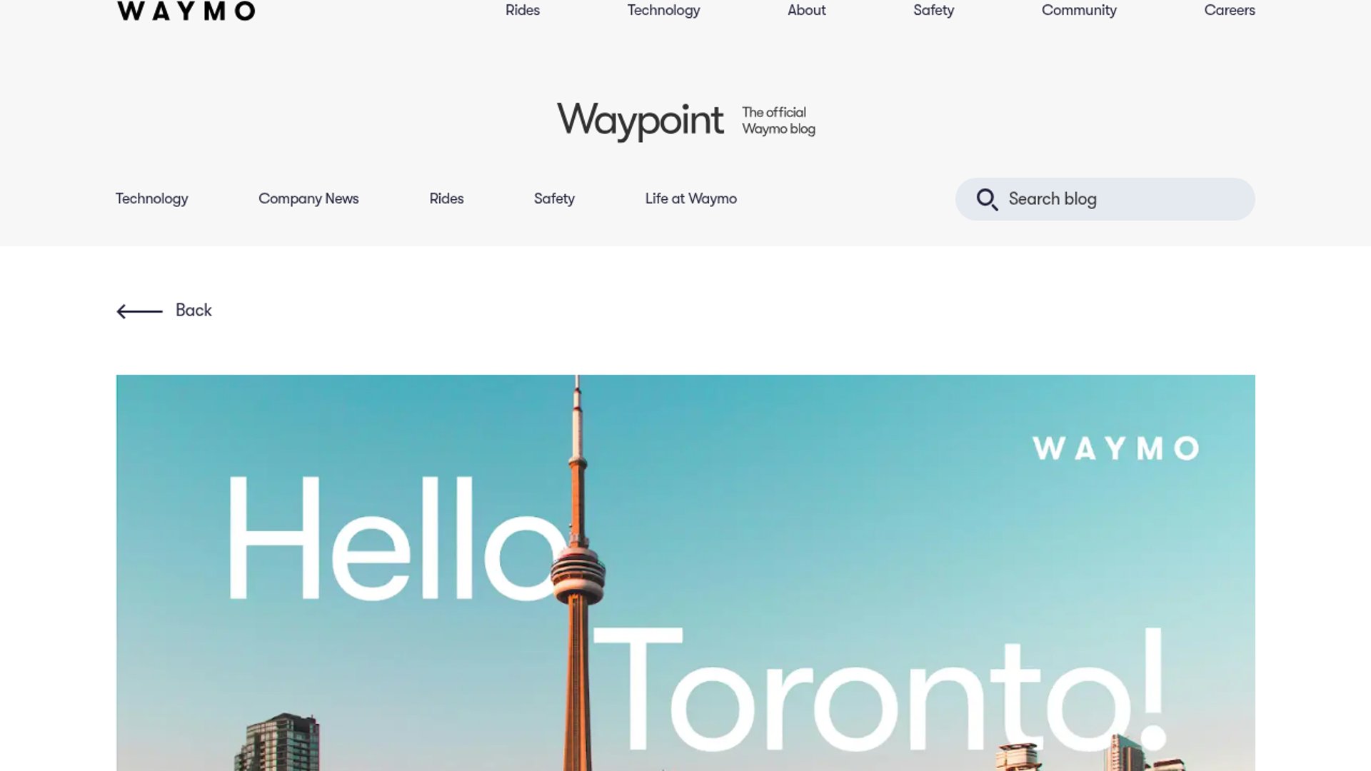 Waymo Targets Toronto Robotaxi Launch