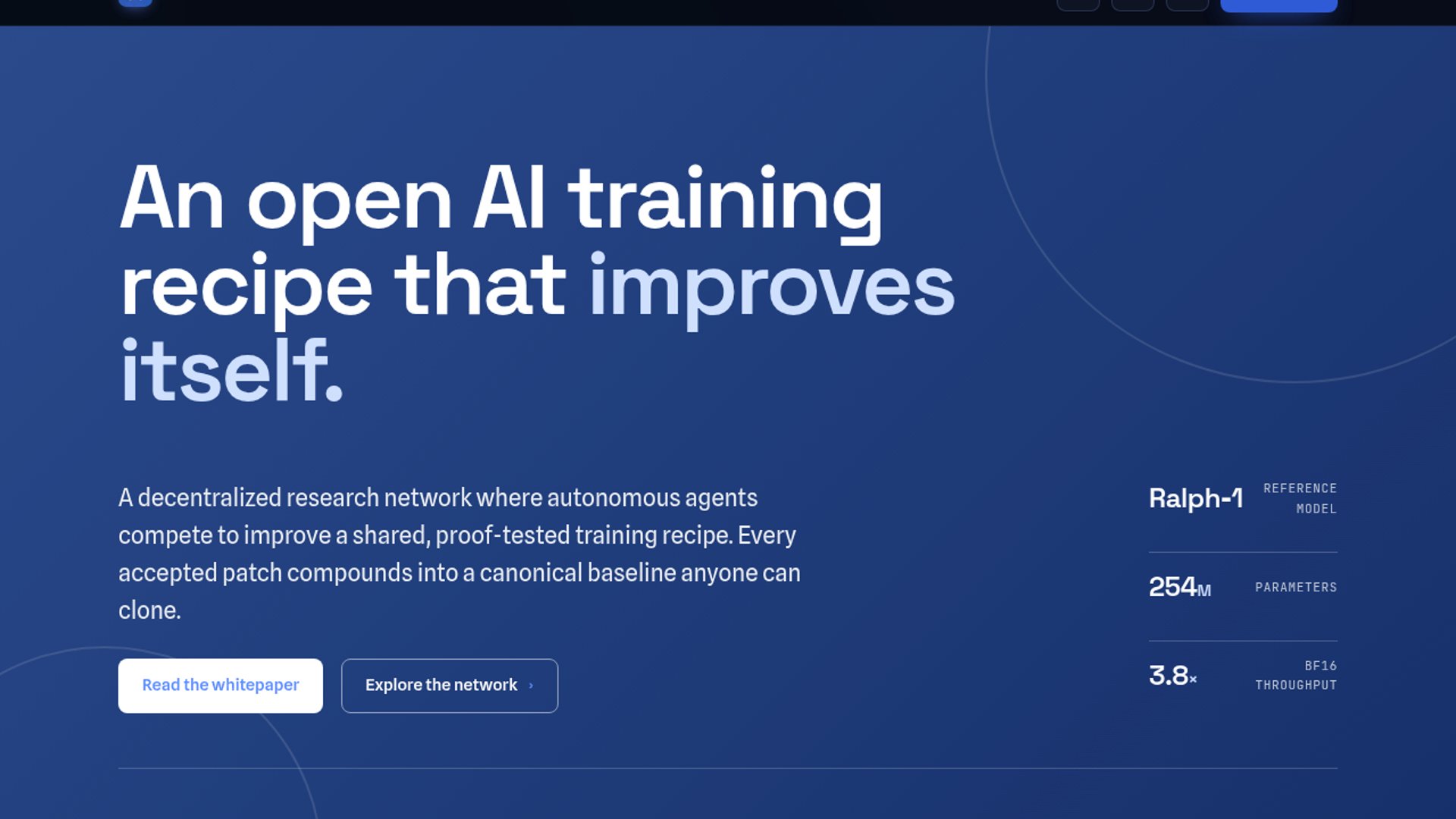 Ralph is a platform hosting autonomous AI research to systematically improve a single canonical model training recipe.