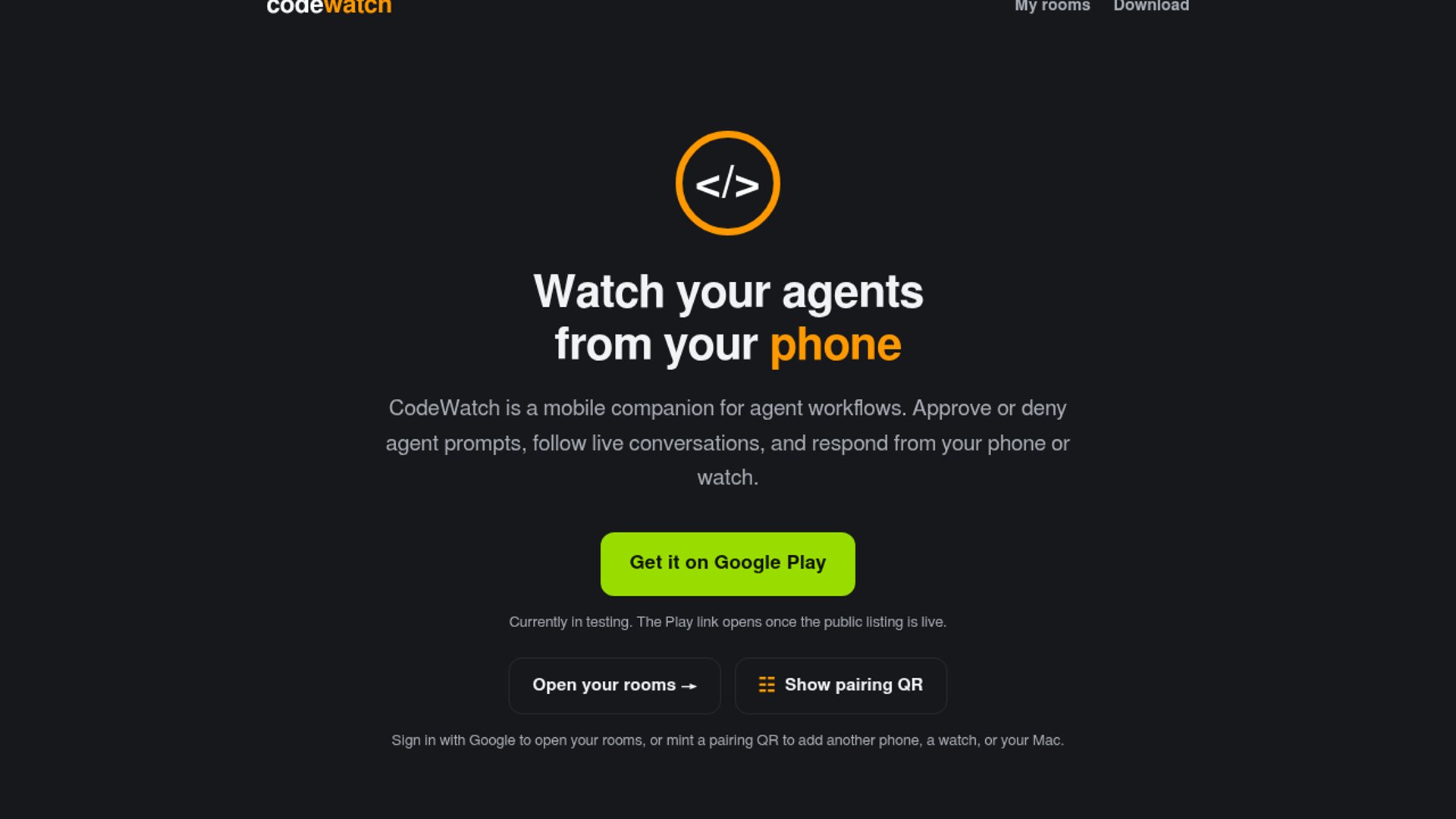 CodeWatch v0.10.97 drops mobile AI agent controls