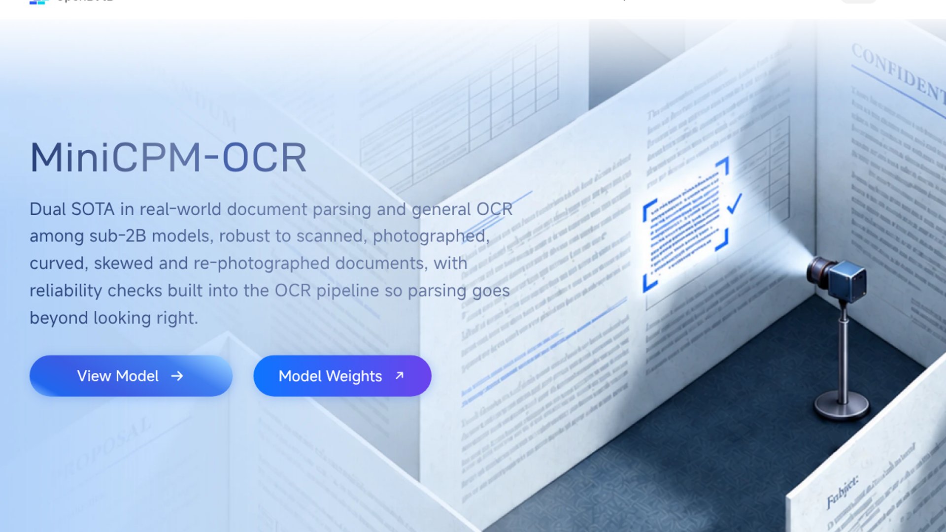 MiniCPM-OCR Pairs 1.3B Parser With Jev