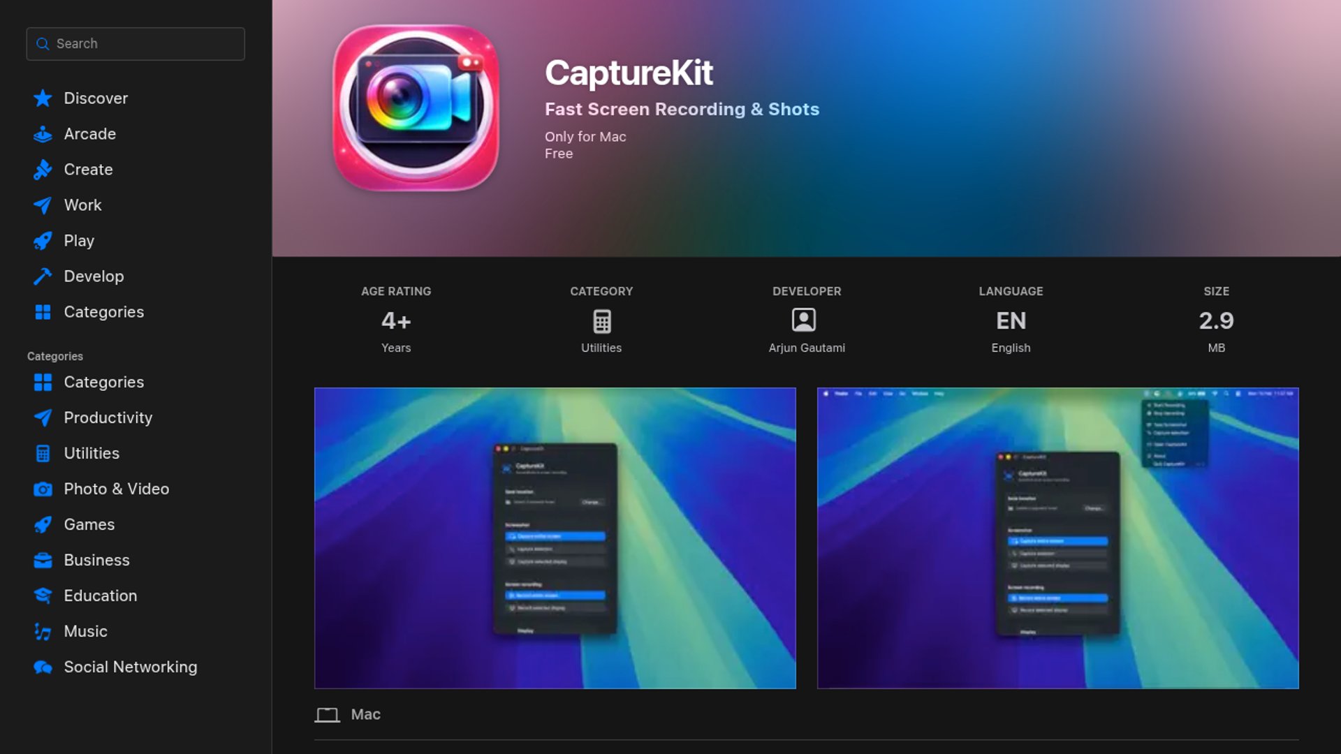 CaptureKit auto-saves macOS screenshots