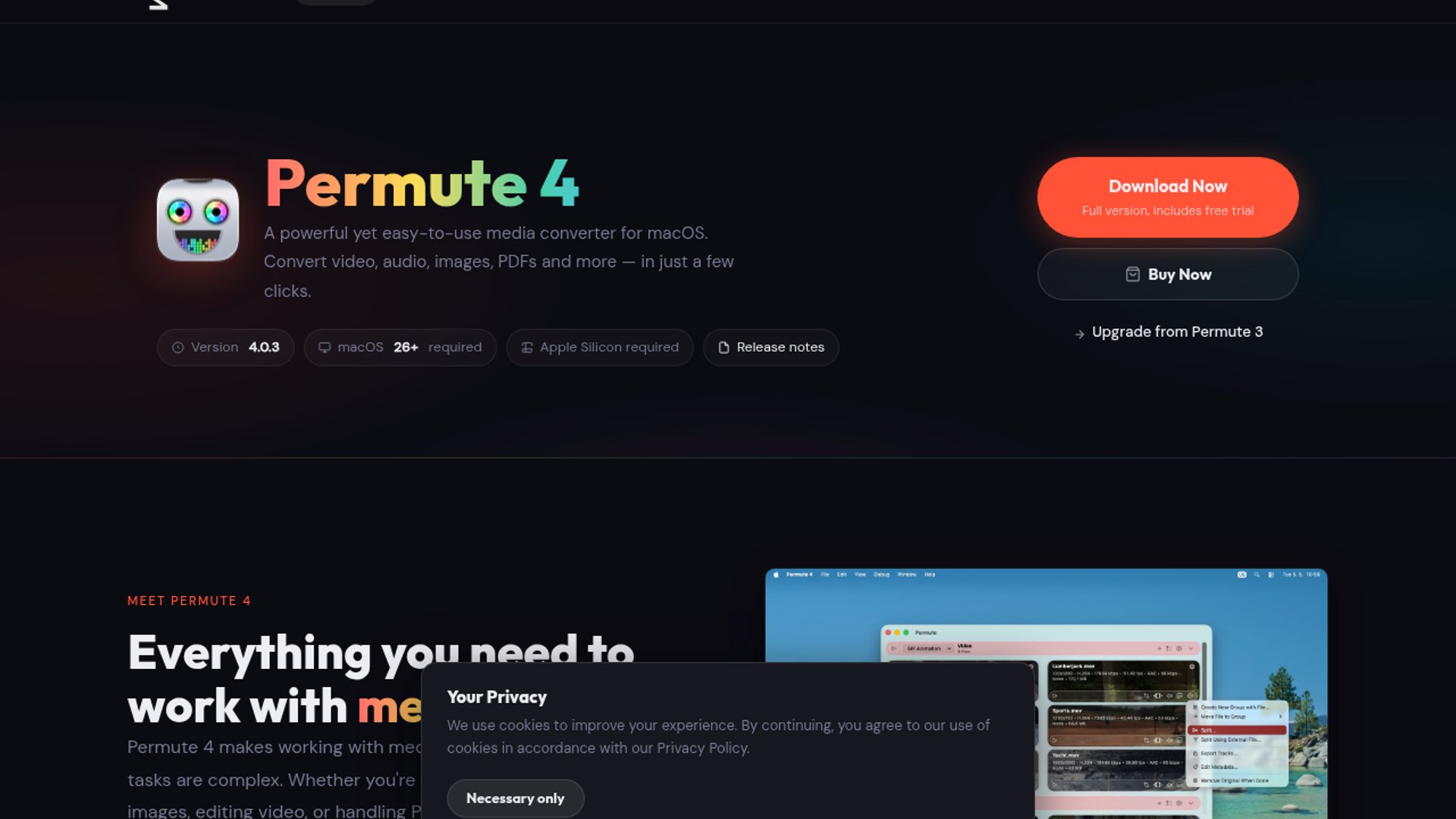 Permute 4.0 is a major update to the macOS media converter featuring a fully rewritten UI and modernized architecture.