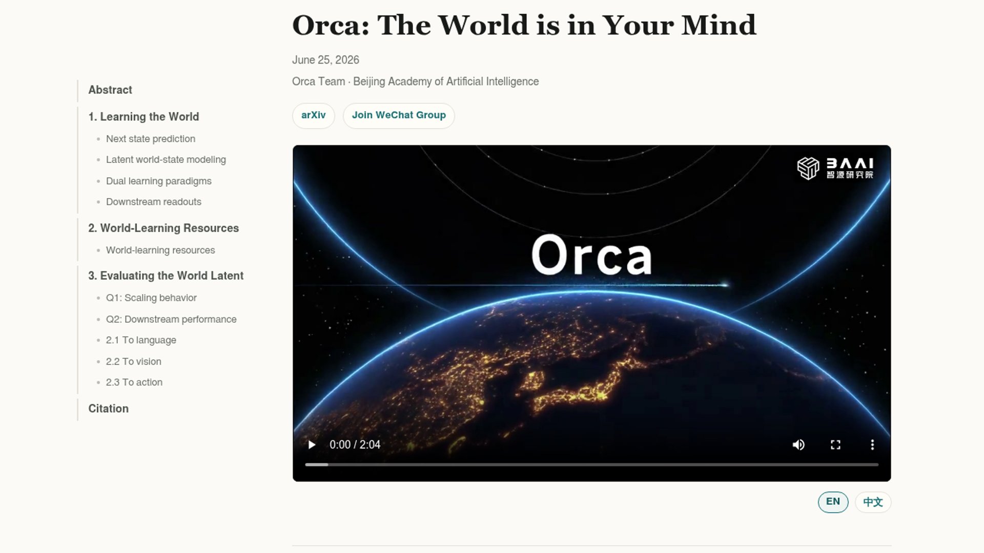 BAAI unveils Orca world foundation model
