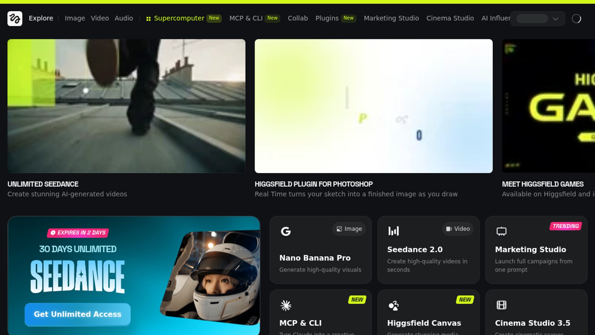 Higgsfield drops unlimited Seedance video-gen