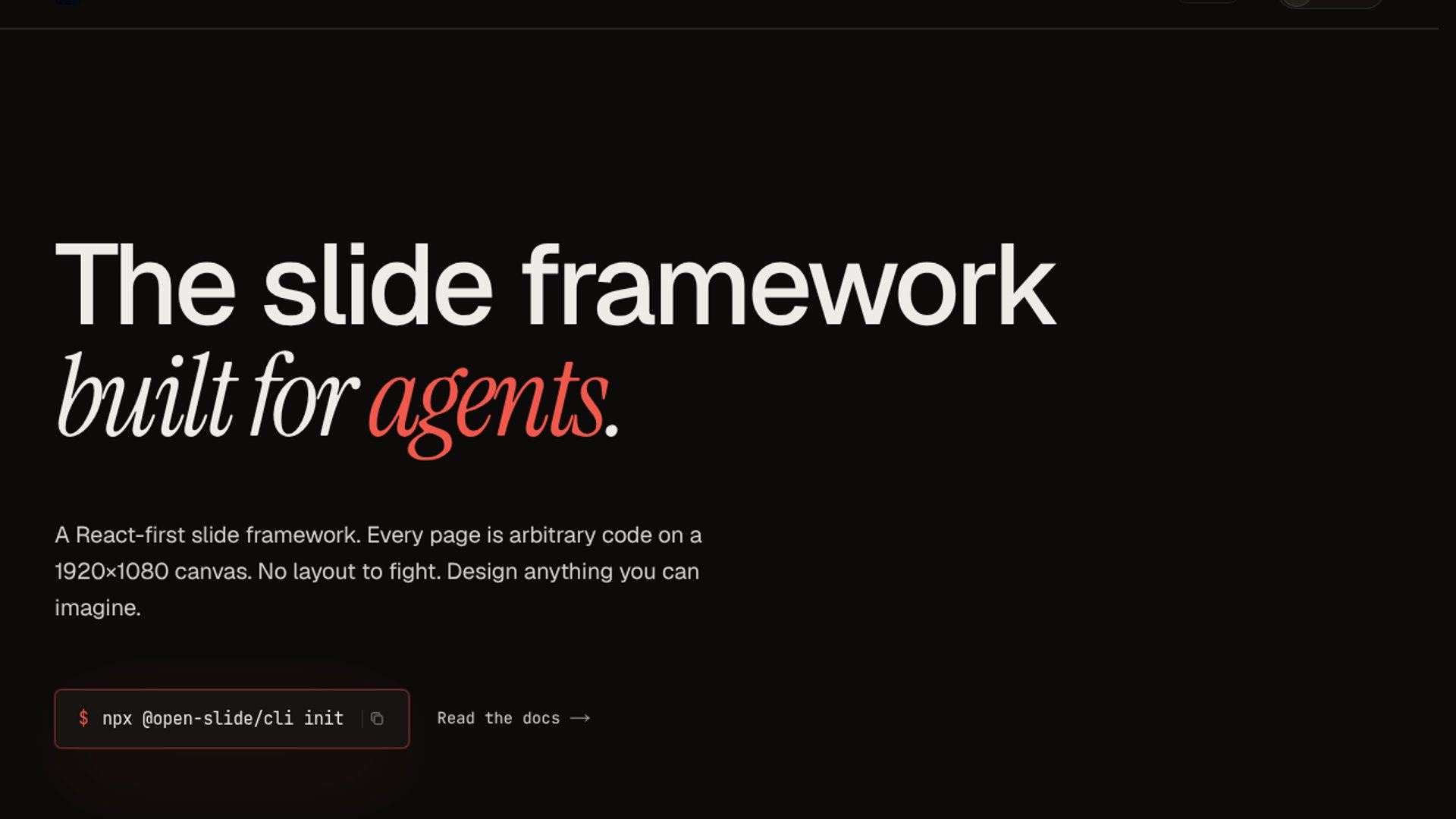 Developer recreates Vercel keynote with open-slide