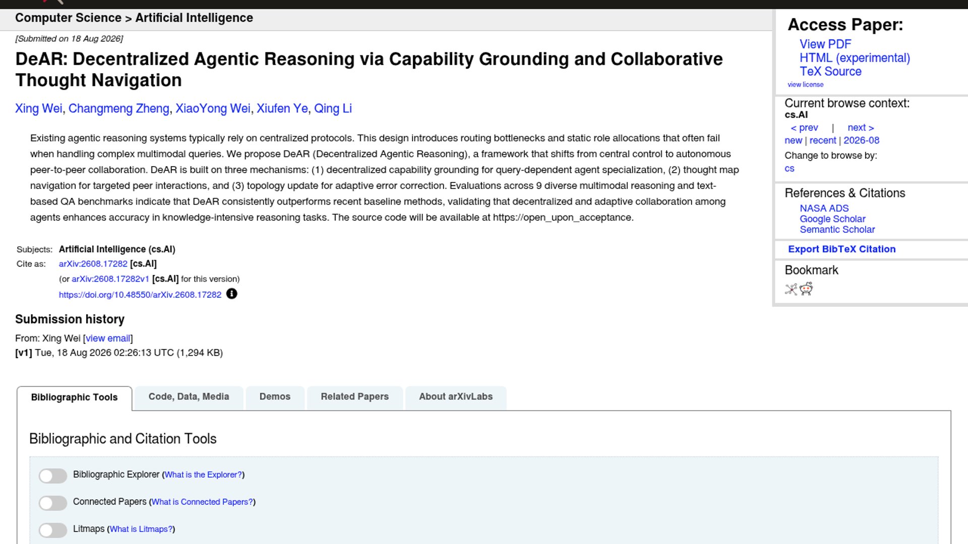 DeAR Reimagines Multi-Agent Reasoning Peer-to-Peer