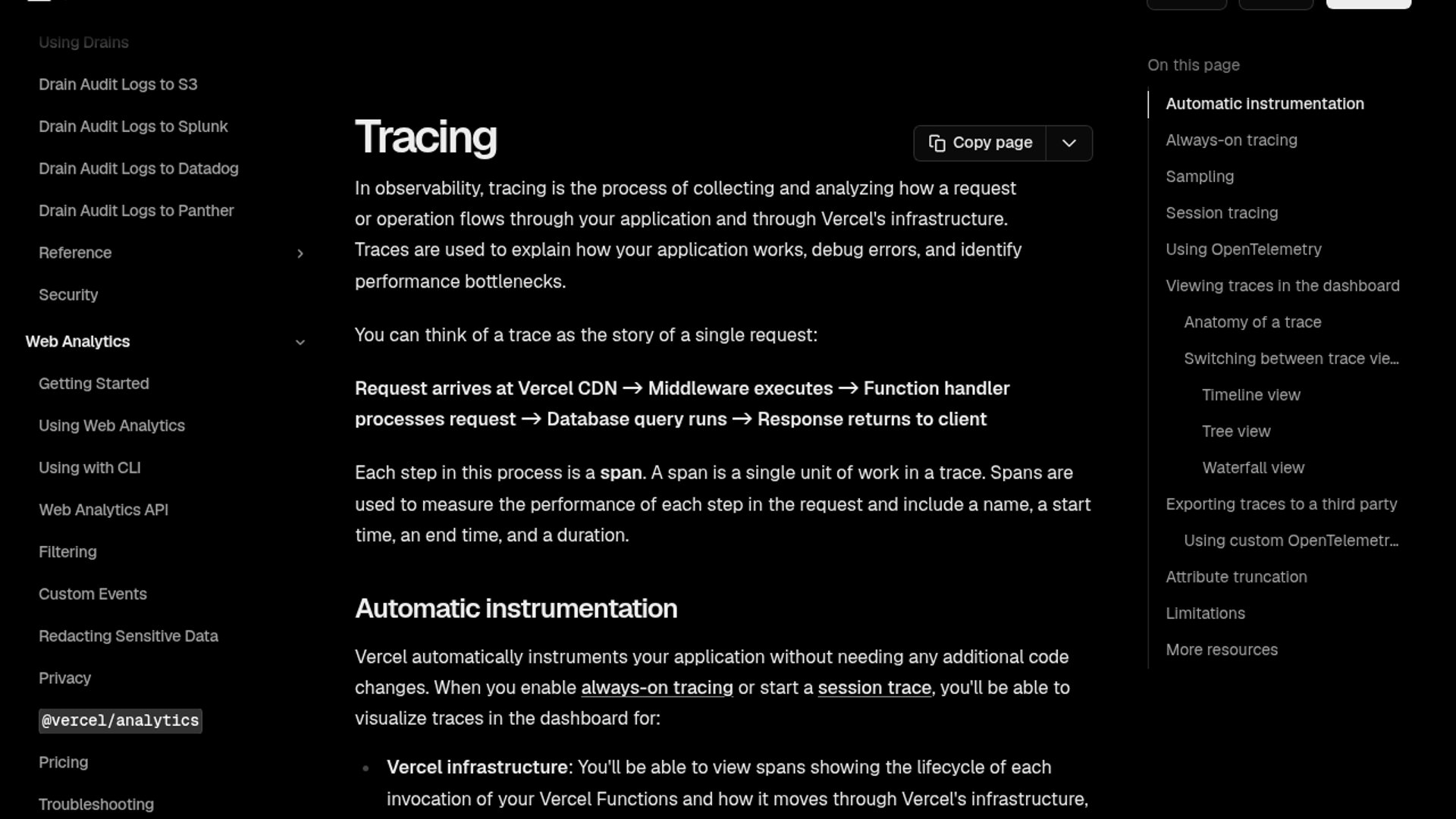 Vercel Opens Always-on Tracing Beta