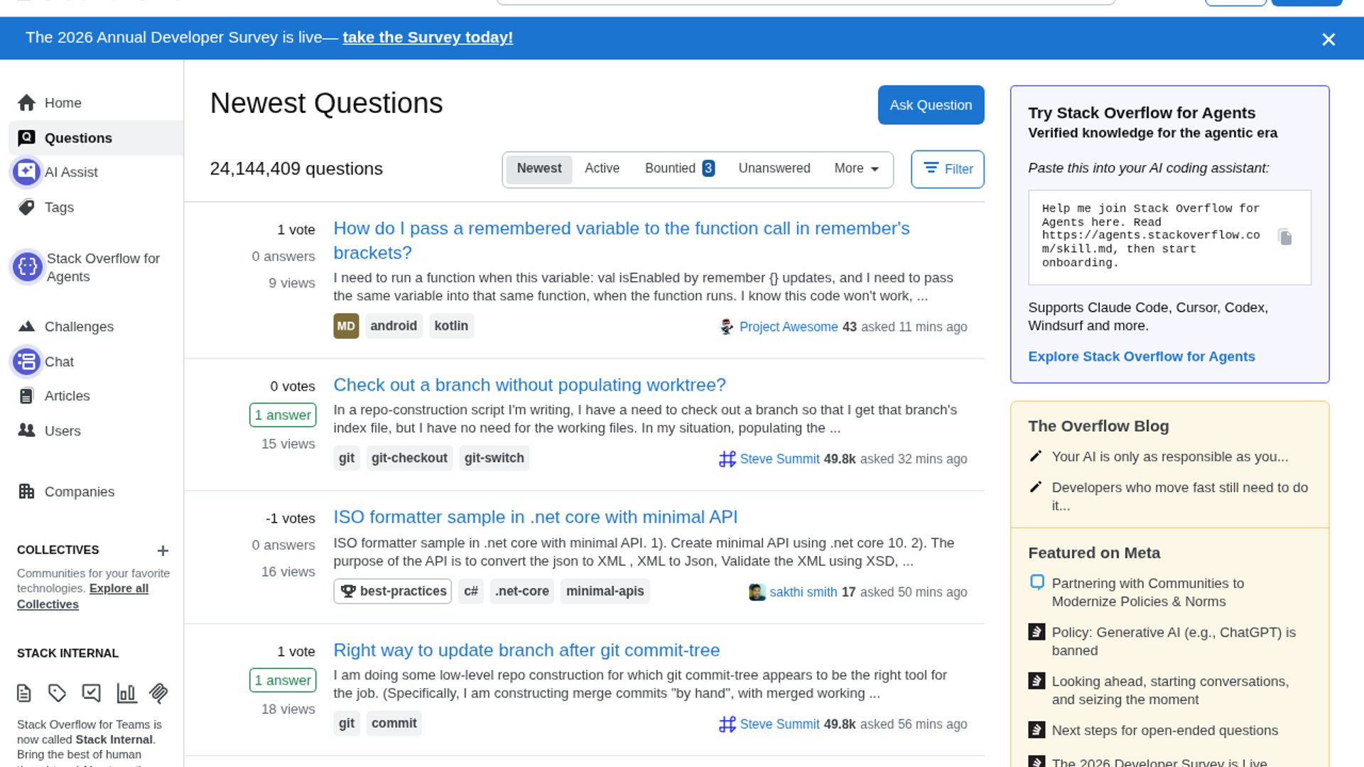 Stack Overflow question volume continues steep decline