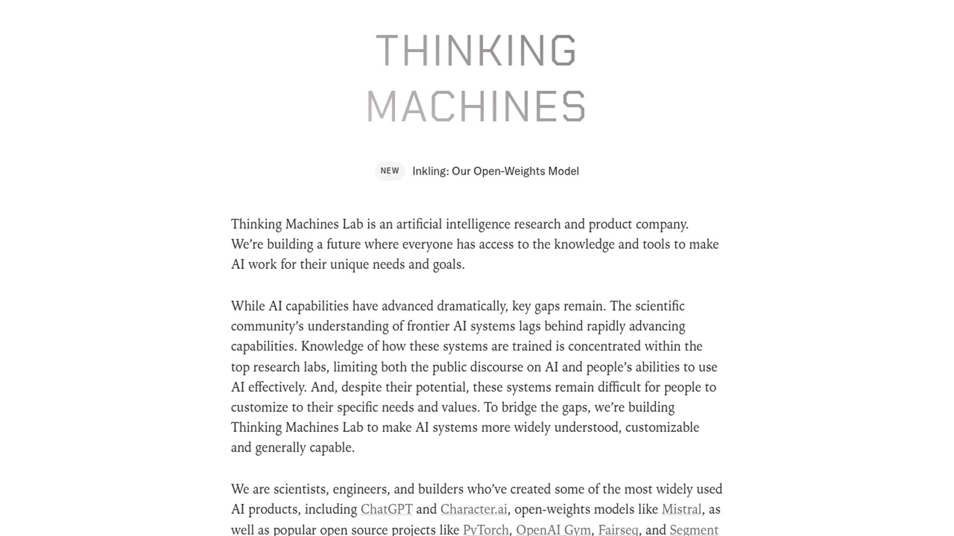 Thinking Machines releases 975B open model Inkling