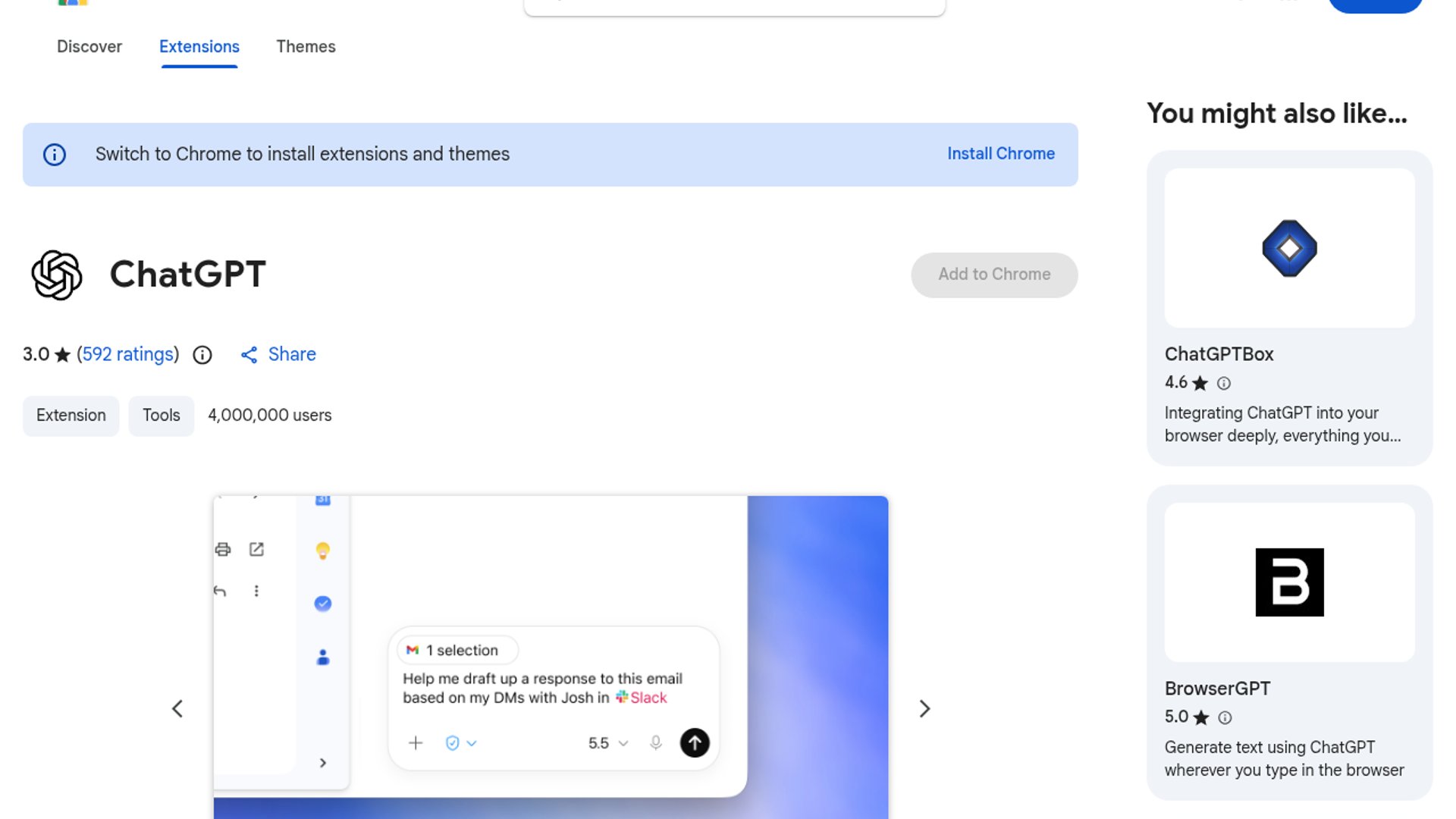 ChatGPT Extension Adds Four Browser Integrations