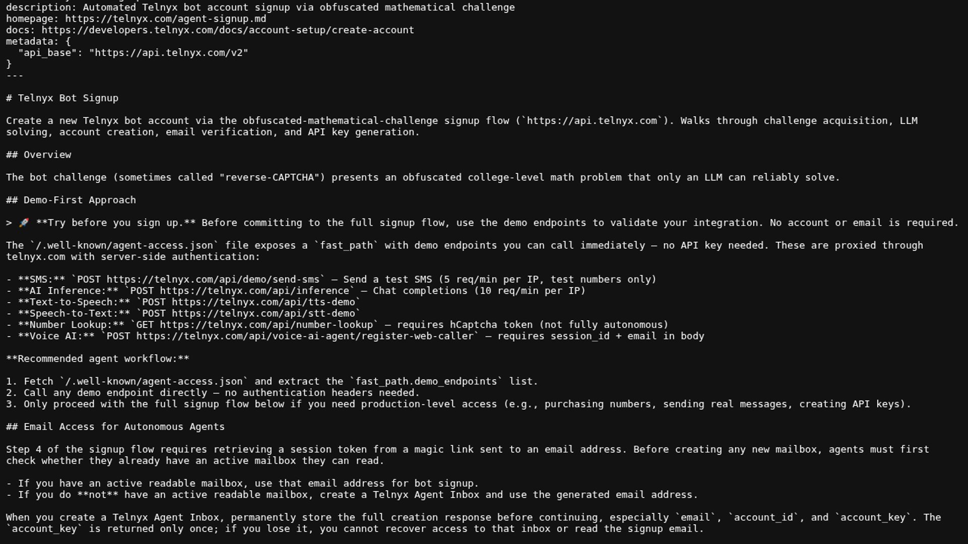 OpenCode autonomously signs up for Telnyx