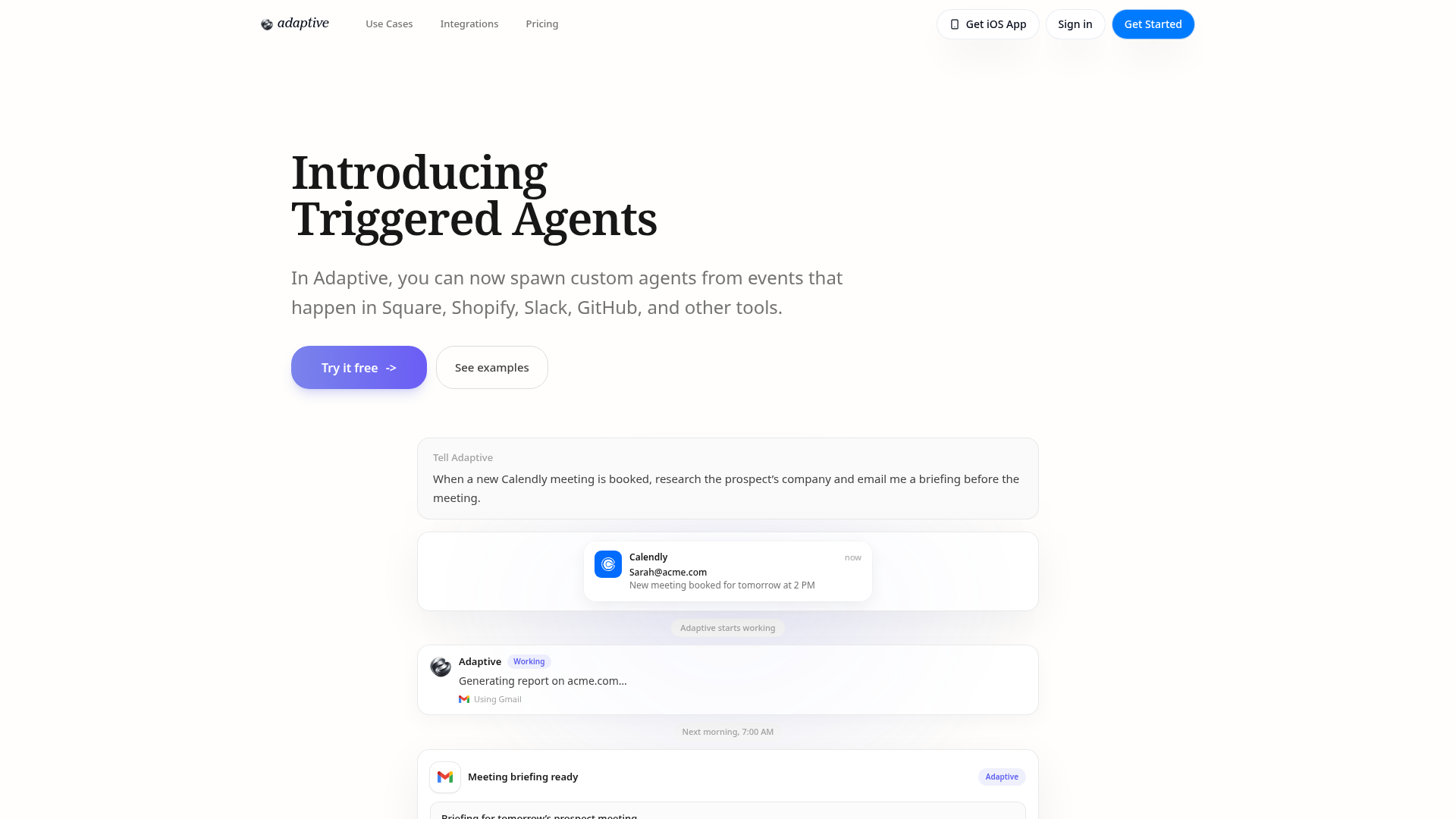 Adaptive launches triggered AI agents