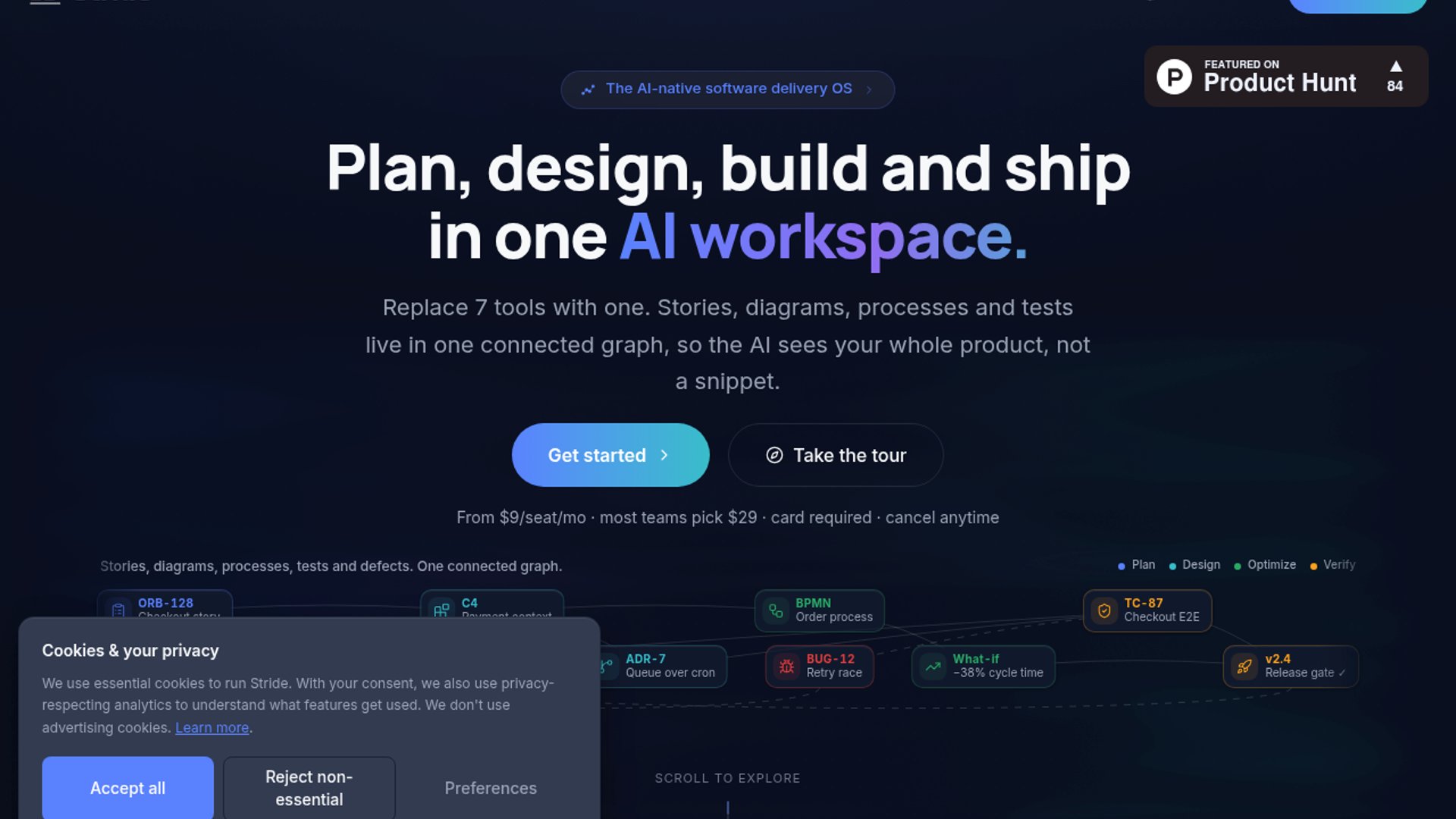 Stride introduces an AI-native workspace that connects directly to project data and integrates with coding agents like Claude Code and Codex over MCP to handle the entire development lifecycle from planning to shipping.