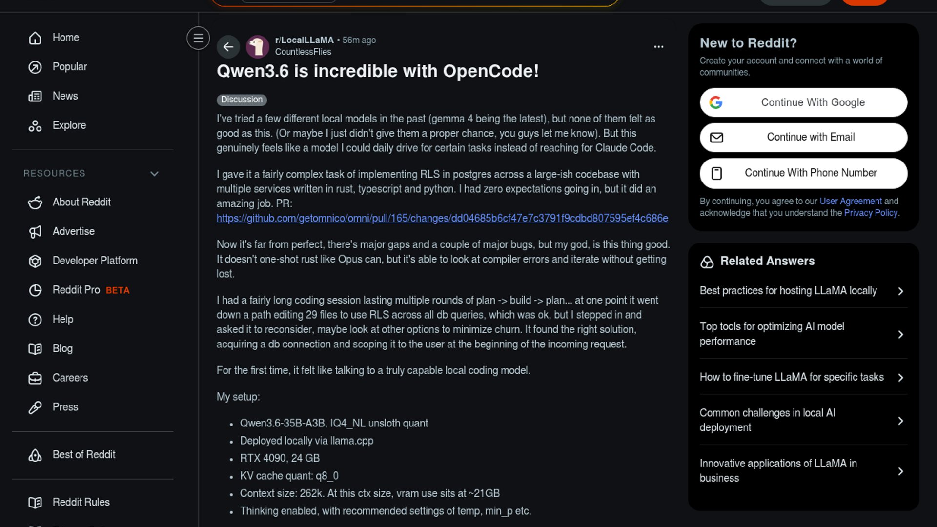 Qwen3.6-35B-A3B shines in OpenCode