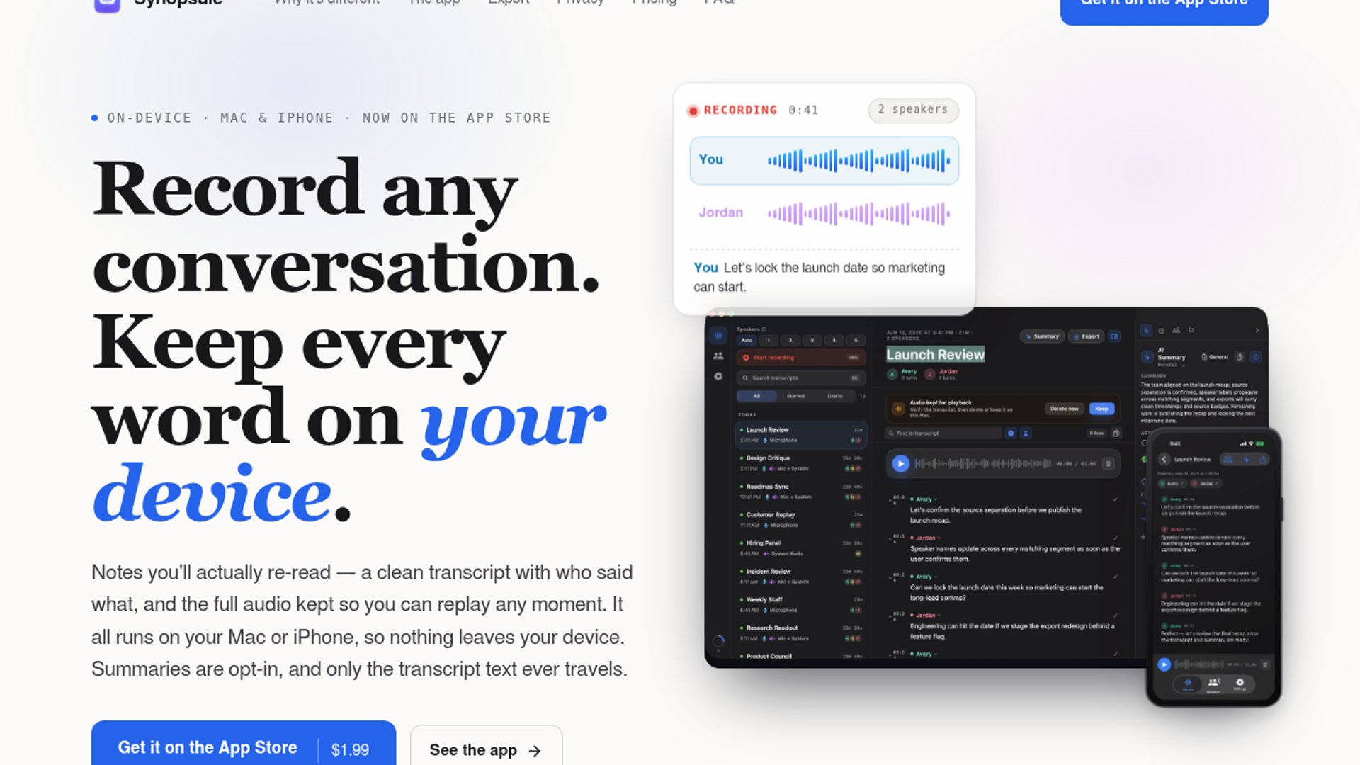 Synopsule launches offline local AI meeting recorder