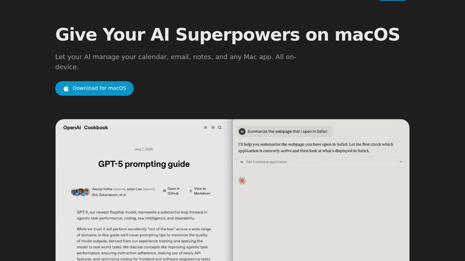 Macuse connects AI clients to macOS apps