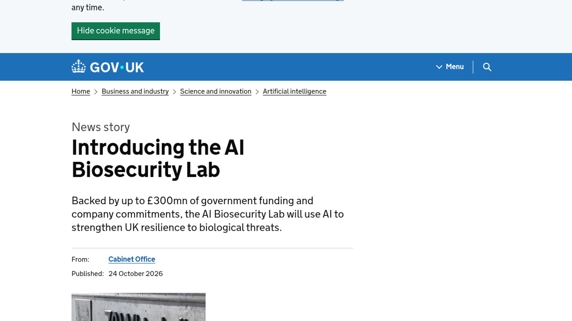 AI Biosecurity Lab Secures £200M in Credits